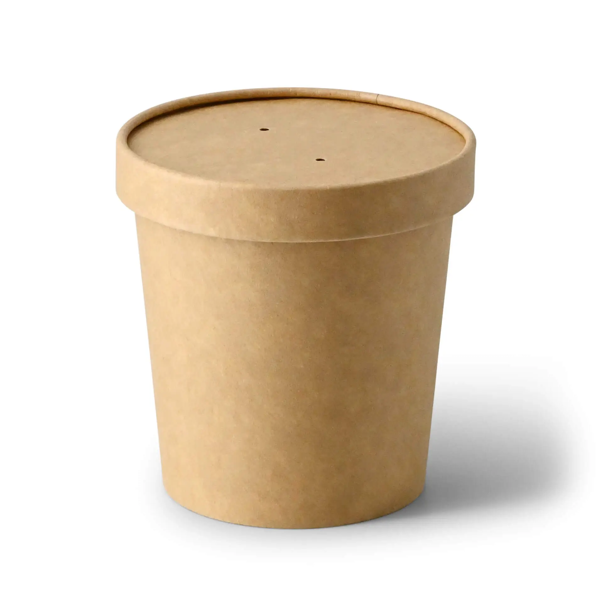 Soup cup to go made of cardboard (Premium) 16 oz, Ø 95 mm, brown, eco-friendly coating
