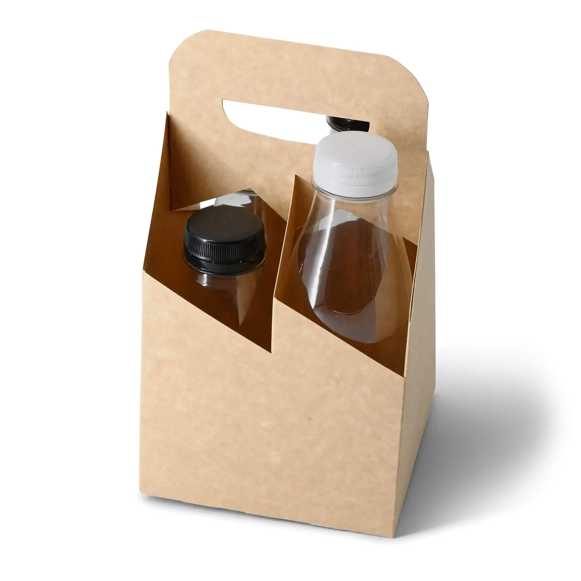 Bottle carrier (4-pack) made of cardboard, foldable