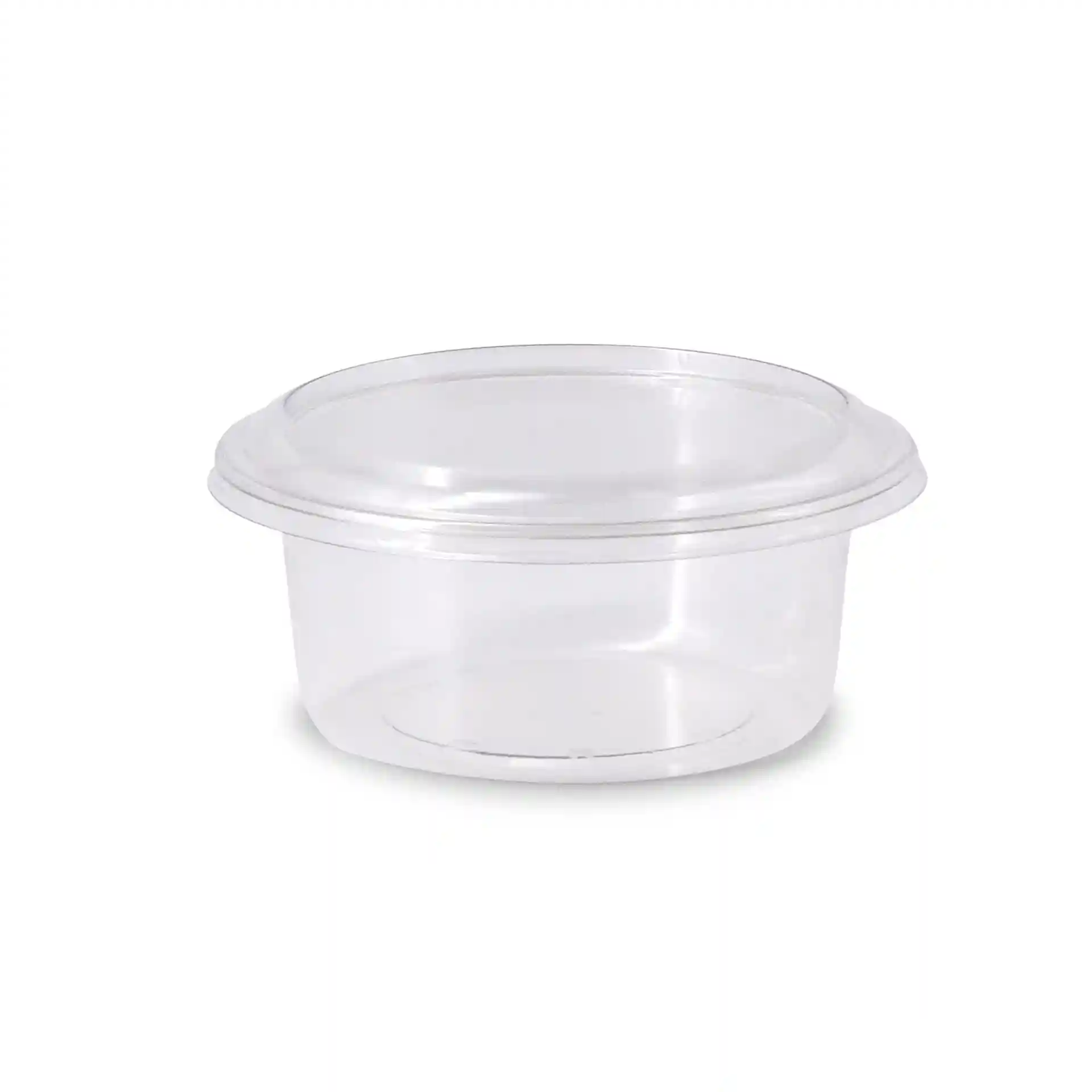 Transparent round container with a lid, measuring 98 mm in diameter and 12 mm in height.