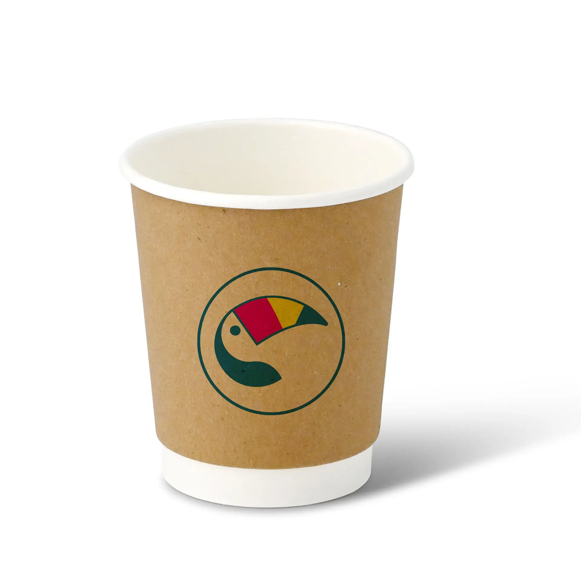 Custom Printed Paper Cups (Double-Walled) 200 ml / 8 oz, double-walled, brown / white, matt, PLA coating