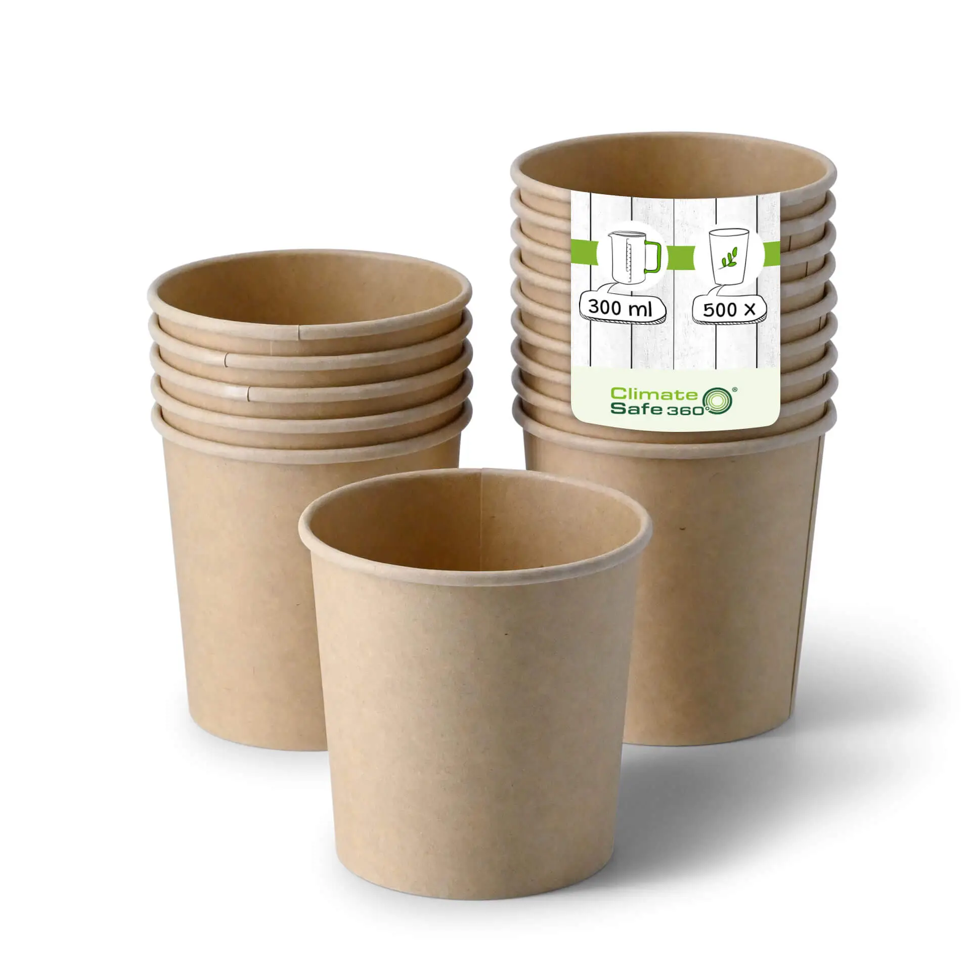 Soup cup to go made of cardboard 300 ml / 12 oz, Ø 90 mm, brown, eco-friendly coating