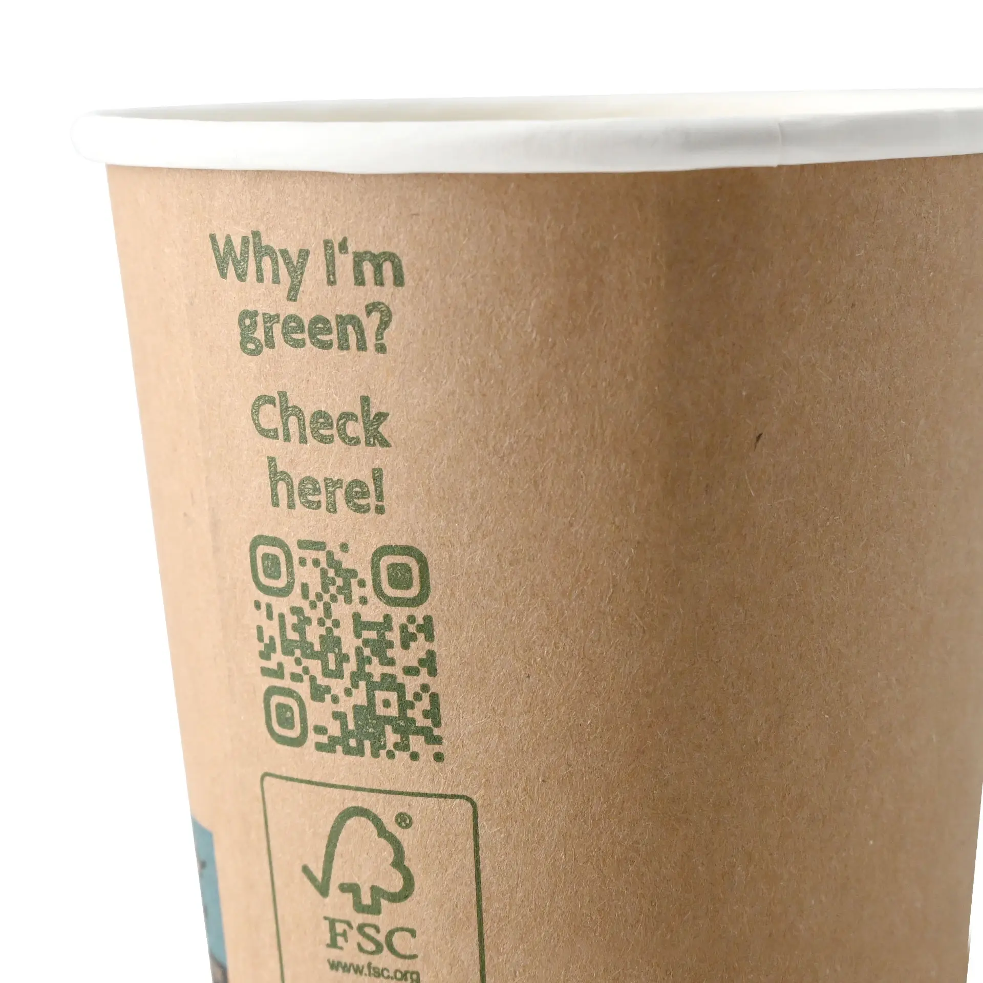 Coffee to go cup, 200 ml / 8 oz, Ø 80 mm, double wall, brown / white inside, PLA coated