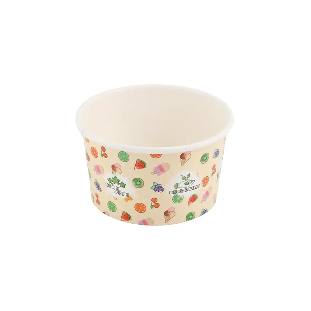 Paper Ice Cream Container 150 ml / 6 oz, yellow