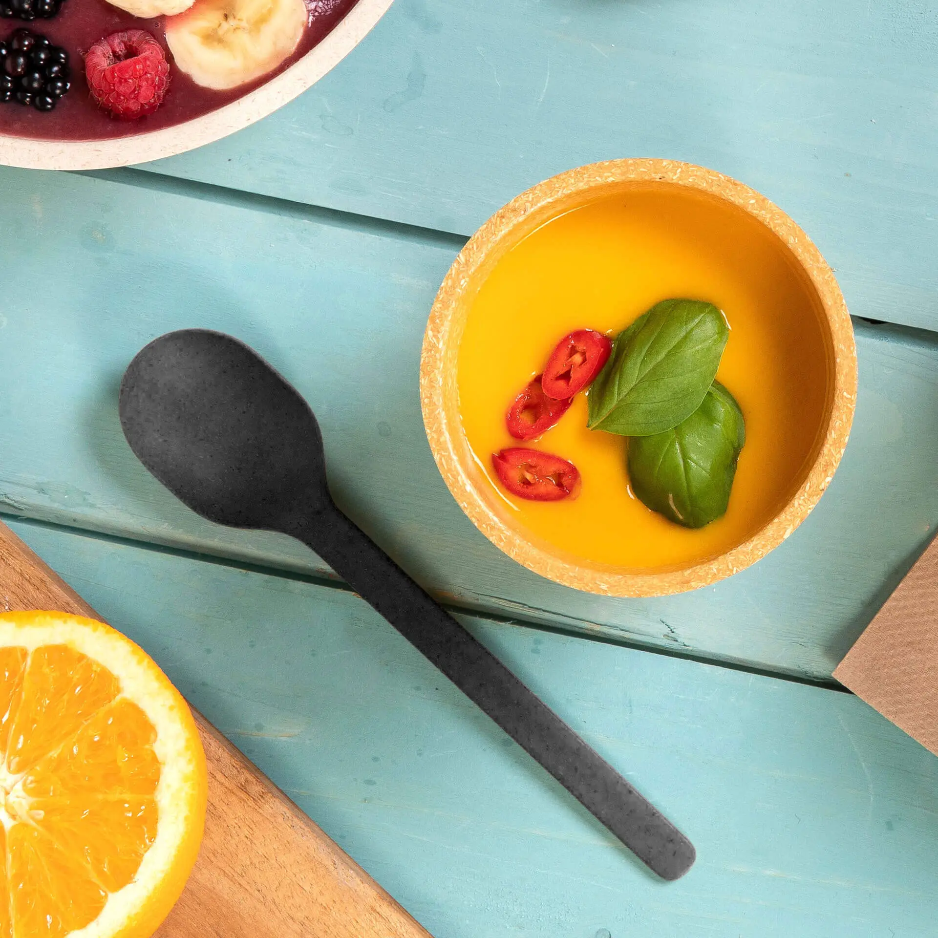 Reusable Spoon “merways Cutlery” 18 cm, pepper / grey