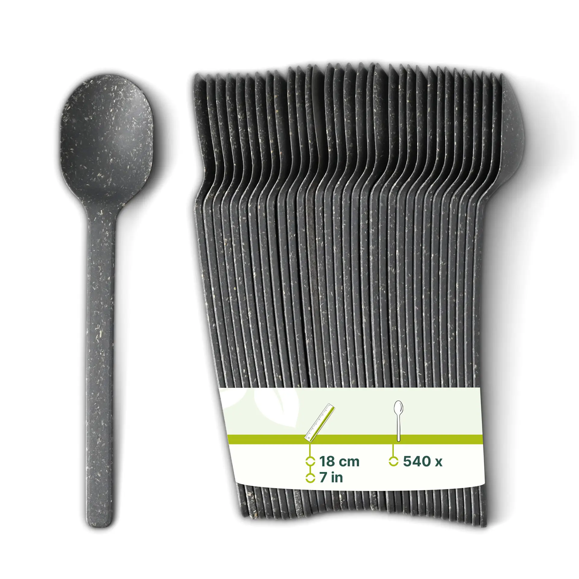 Reusable Spoon “merways Cutlery” 18 cm, pepper / grey