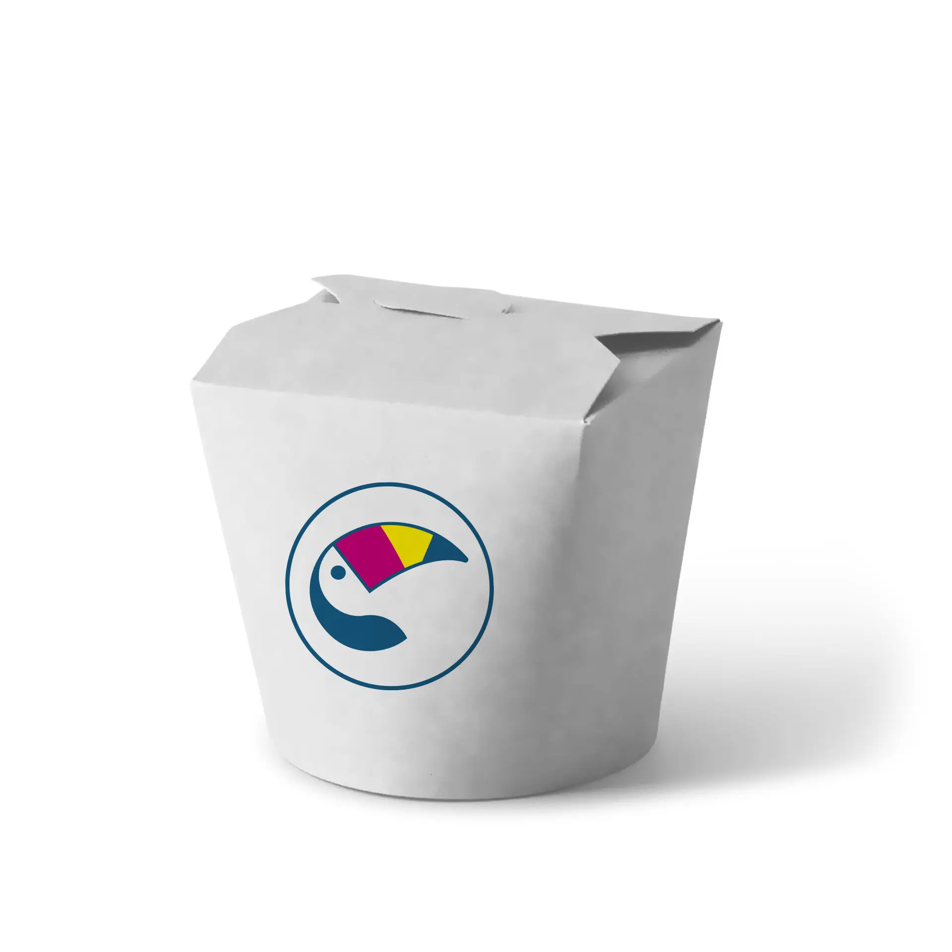 Printed noodle box, 650 ml, white, PE-coated