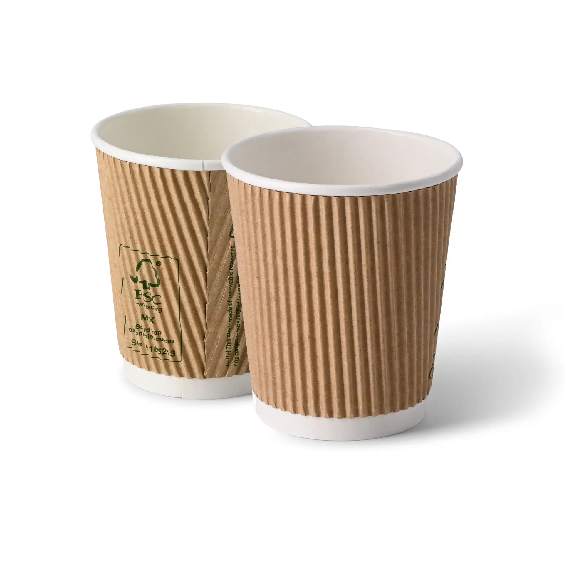 8 oz Takeaway coffee cups / Ripple cups, Ø 80 mm, kraft