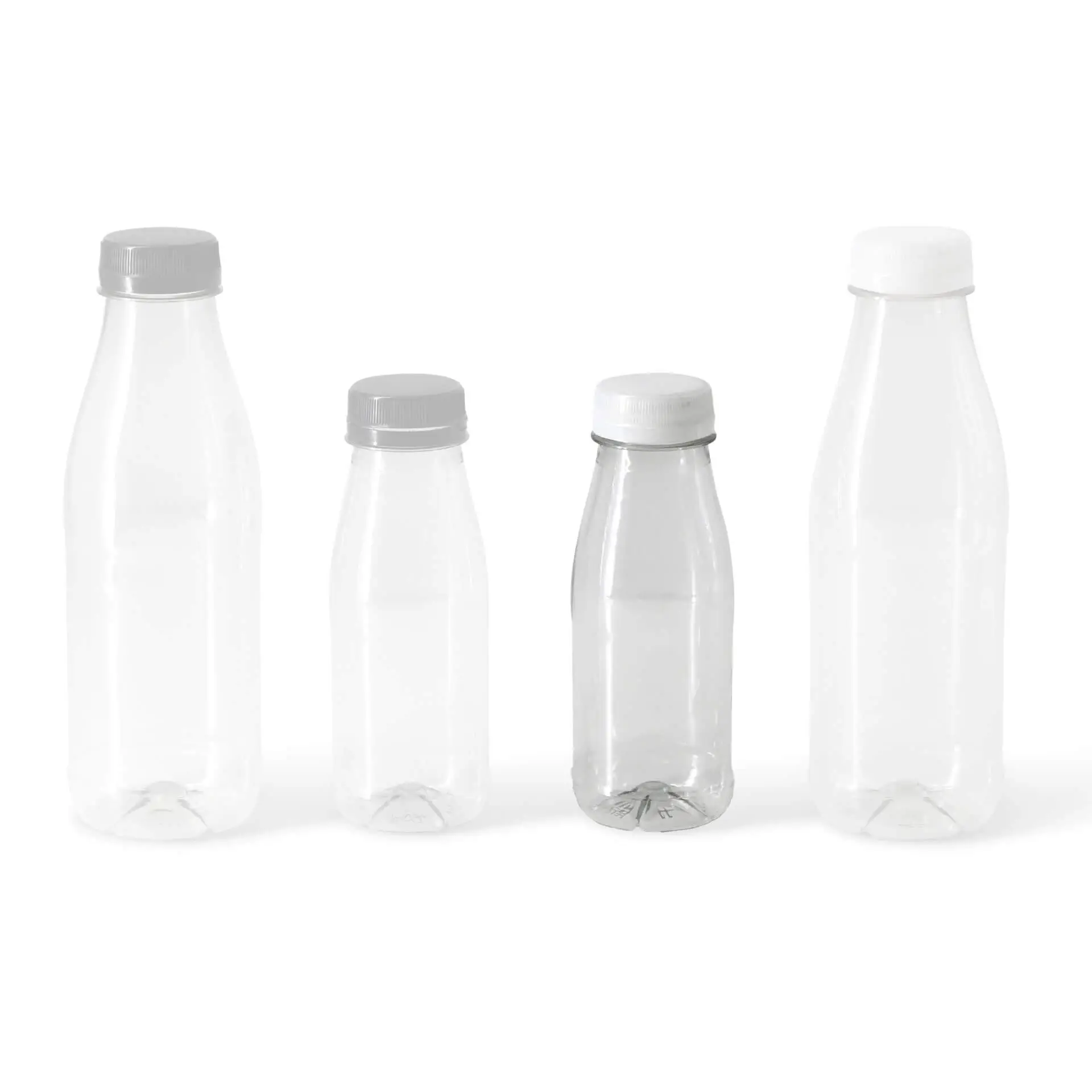 250 ml / 9 oz rPET-bottles, clear, white lid dcd03033-rpet-flaschen-250-ml-klar-deckel-weiss-9