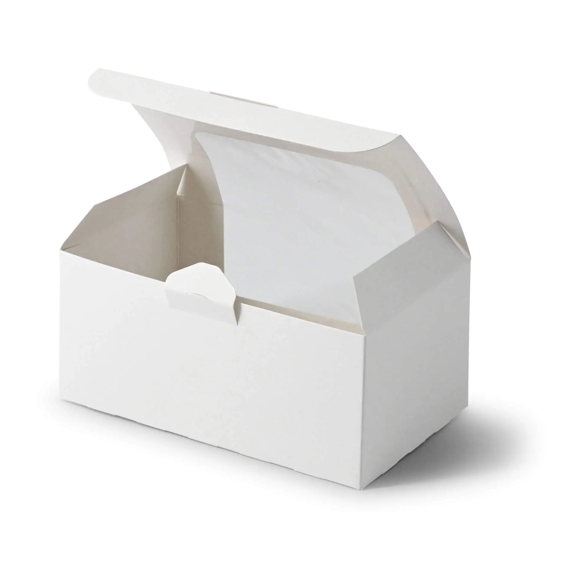 White 2-piece cupcake box with a cellulose window, suitable for cupcakes and small baked goods.