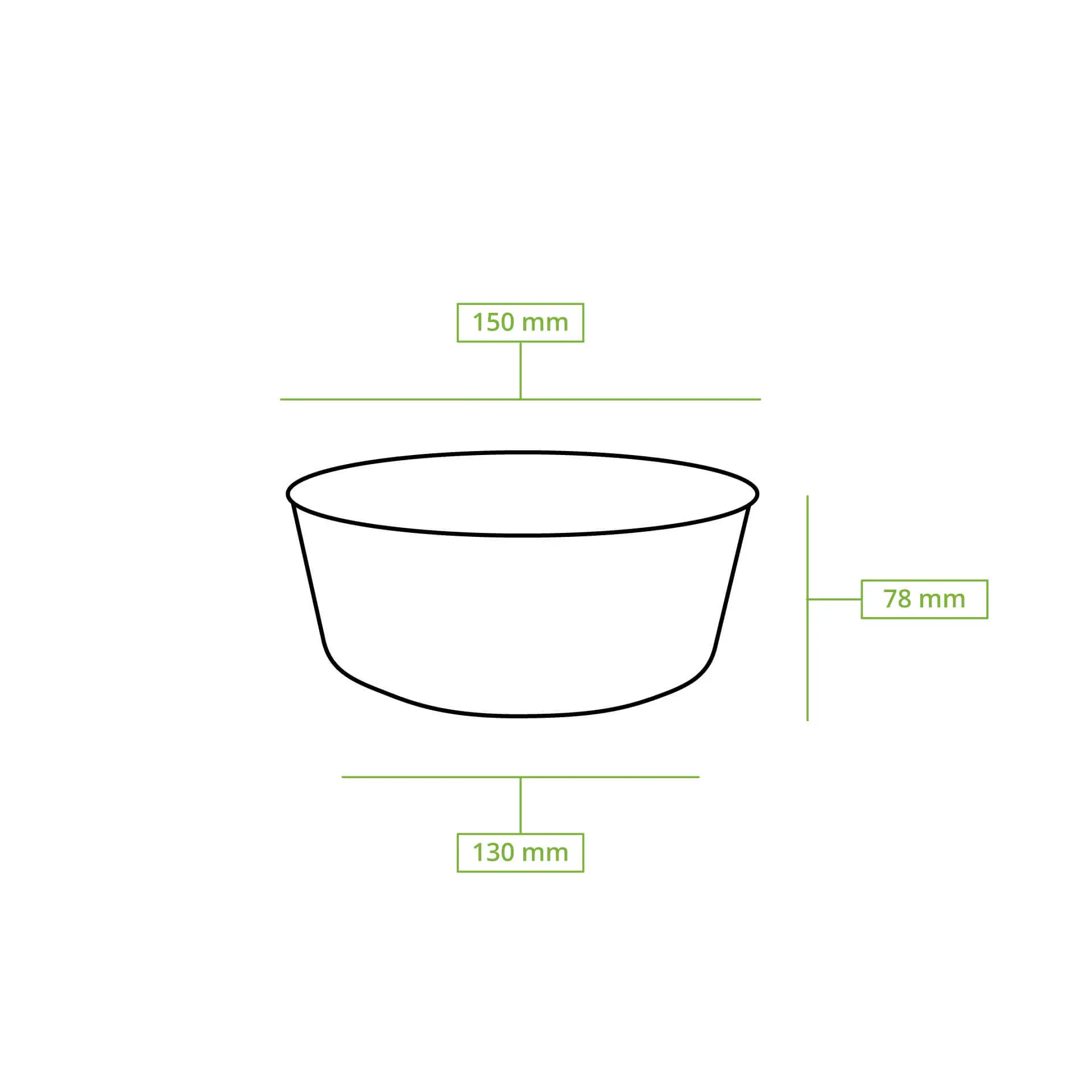 Paper bowls (coated) / Salad bowls 800 ml, Ø 150 mm, brown, round (1000 ml max. volume)