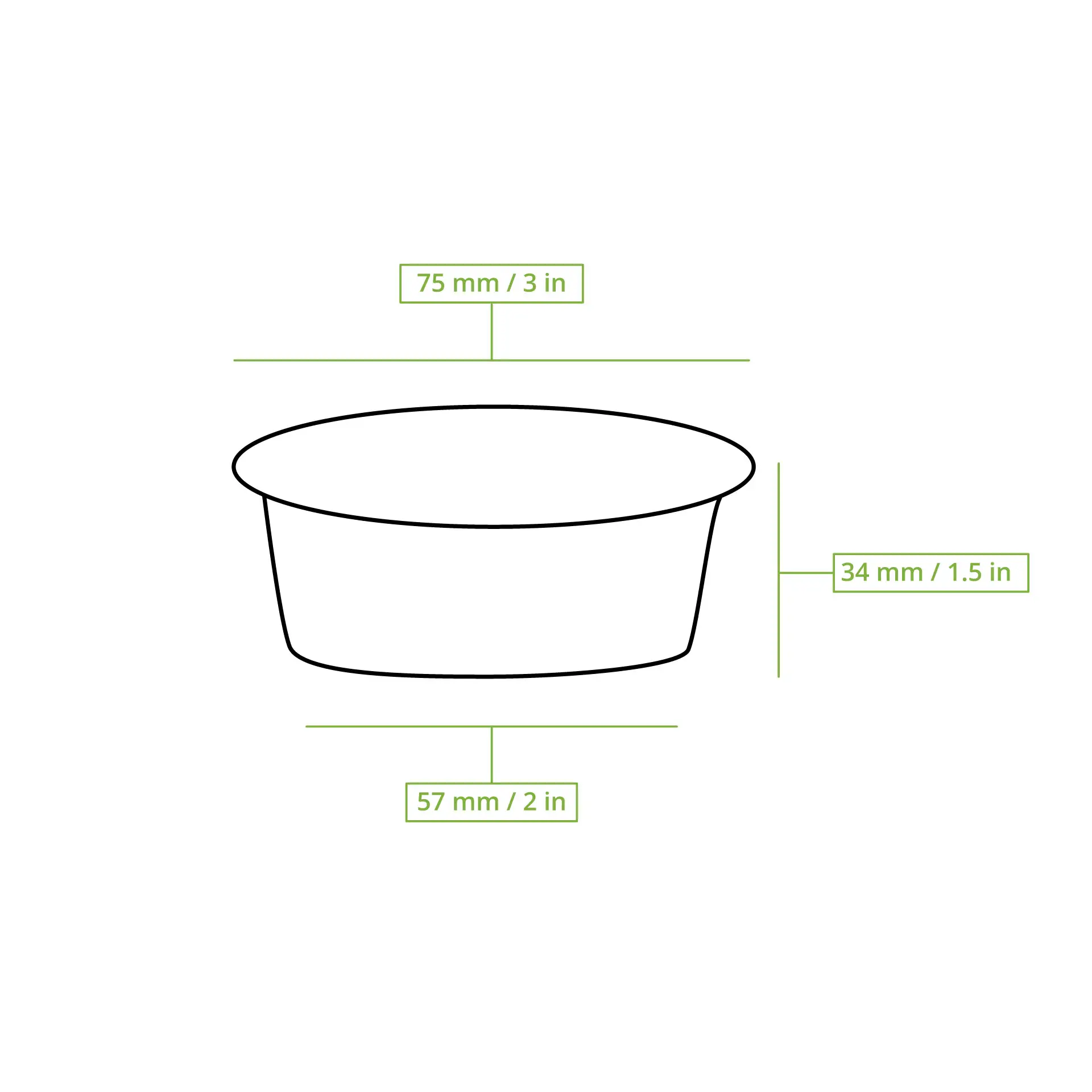 100 ml / 3.5 oz rPET sauce pots, Ø 75 mm, clear 100 ml / 3.5 oz rPET sauce pots, Ø 75 mm, clear