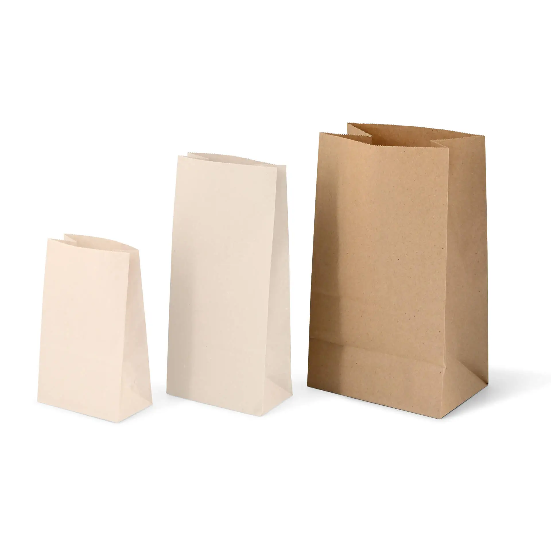 Block bottom-bags L, 15 x 10 x 25 cm, brown, kraft paper