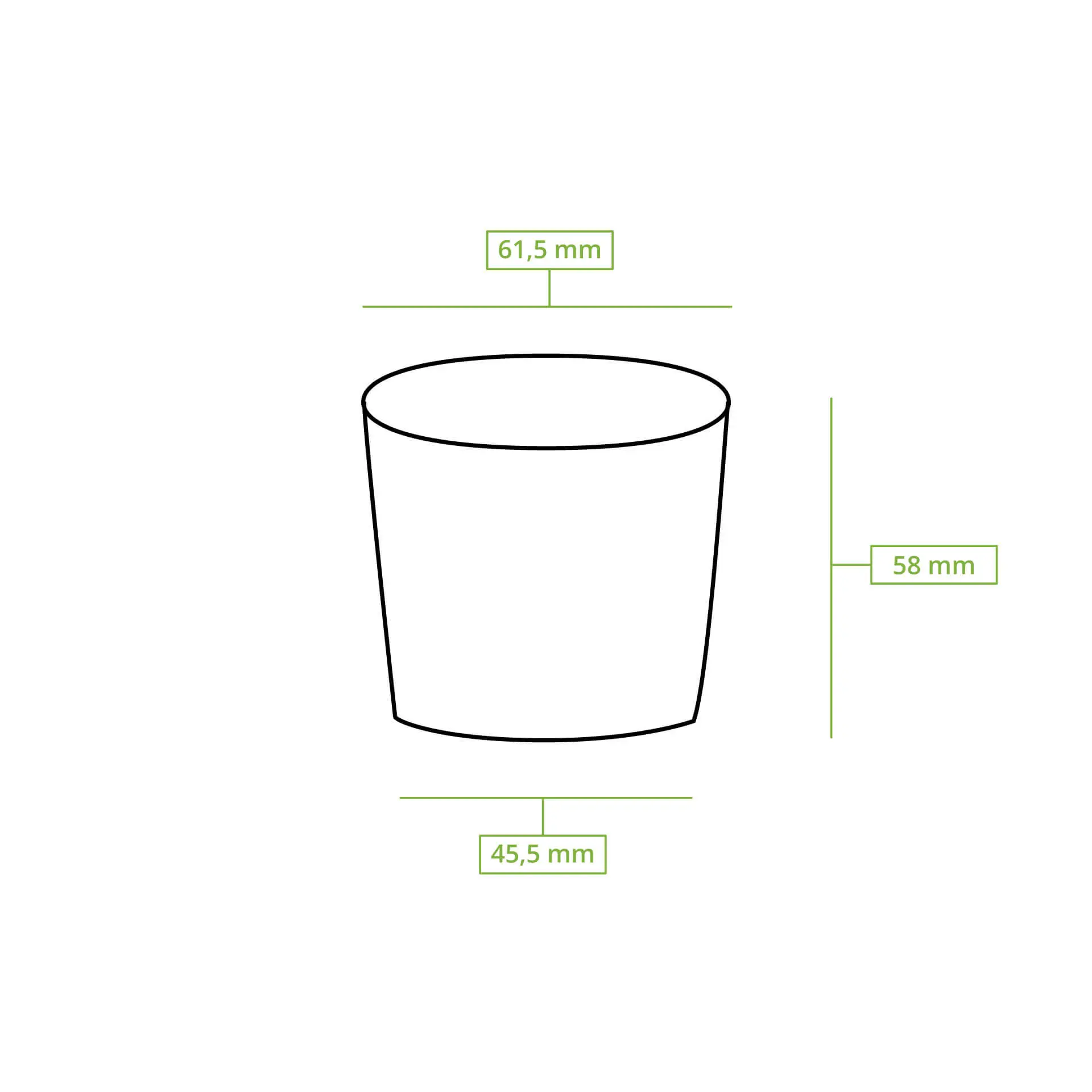 Paper portion cups 75 ml, Ø 62 mm, unbleached