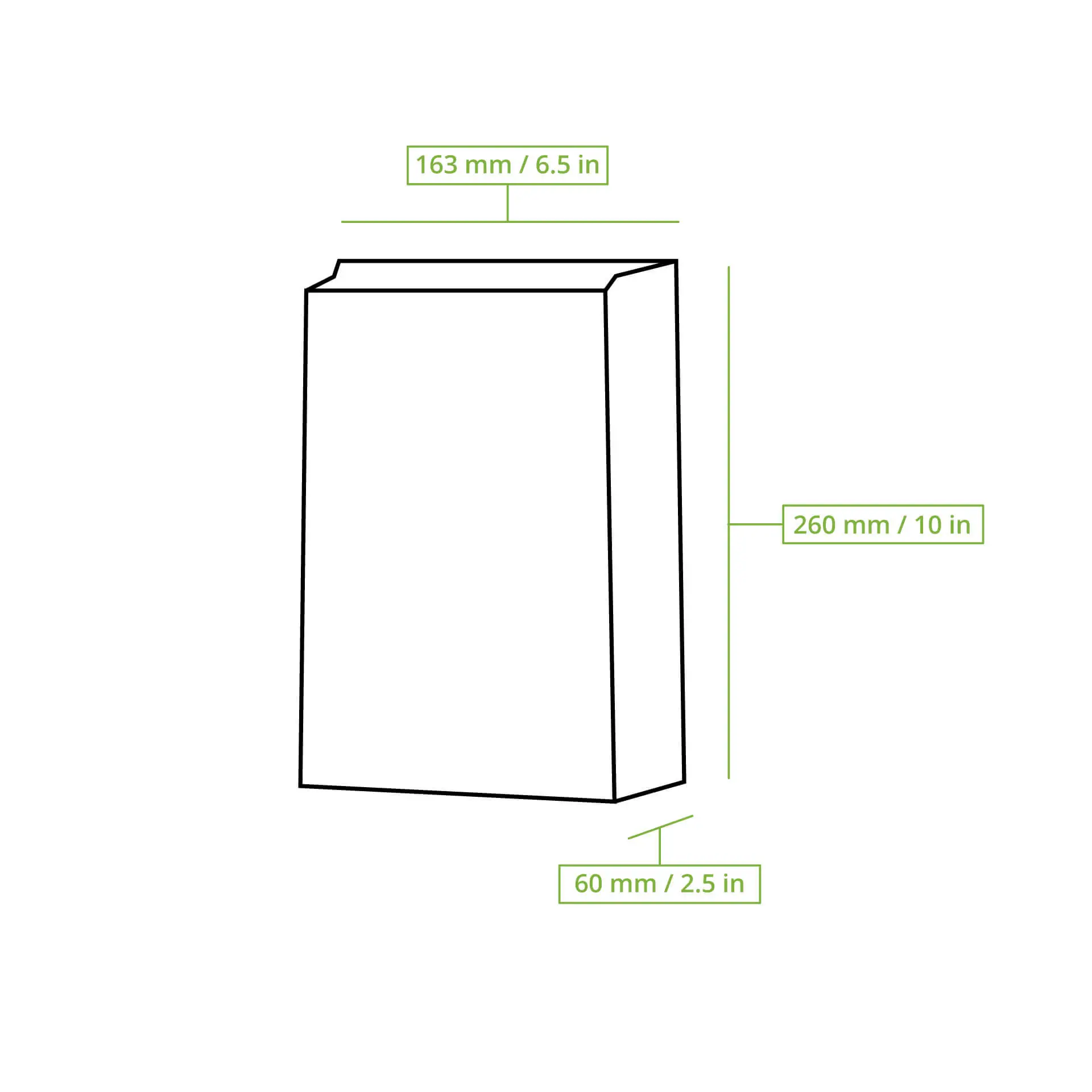 Snack bag 16.5 x 26 x 6 cm, double layered, greaseproof Snack bag 16.5 x 26 x 6 cm, double layered, greaseproof