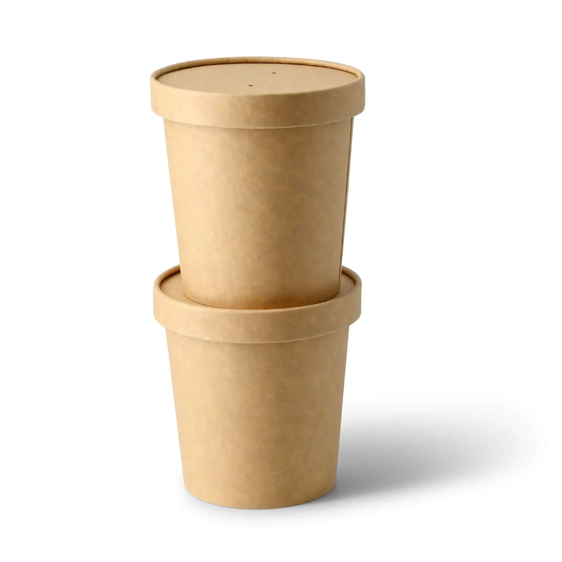 Soup cup to go made of cardboard (Premium) 16 oz, Ø 95 mm, brown, eco-friendly coating