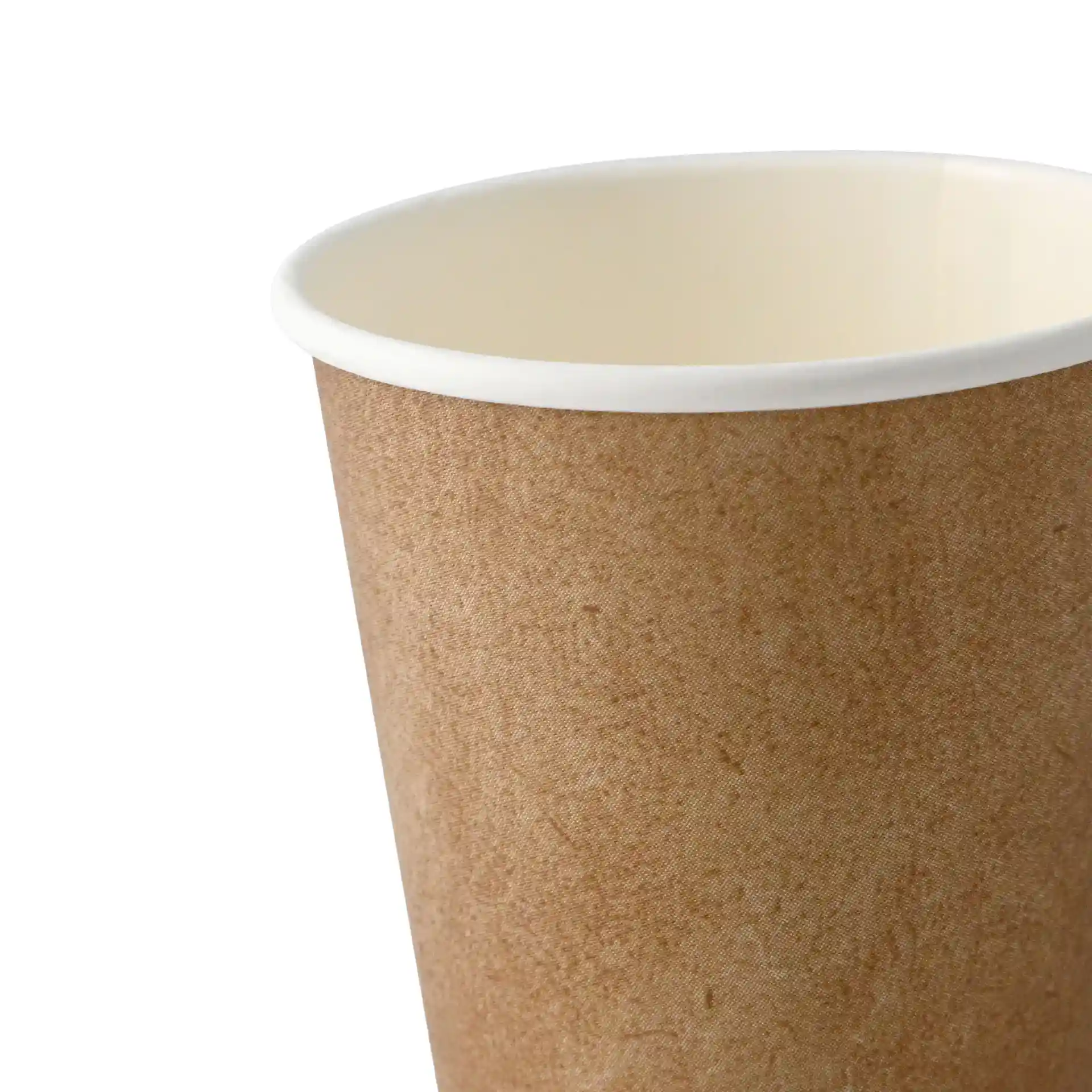 Brown paper cup with a white inner lining, single wall, 200 ml capacity, and 80 mm diameter.