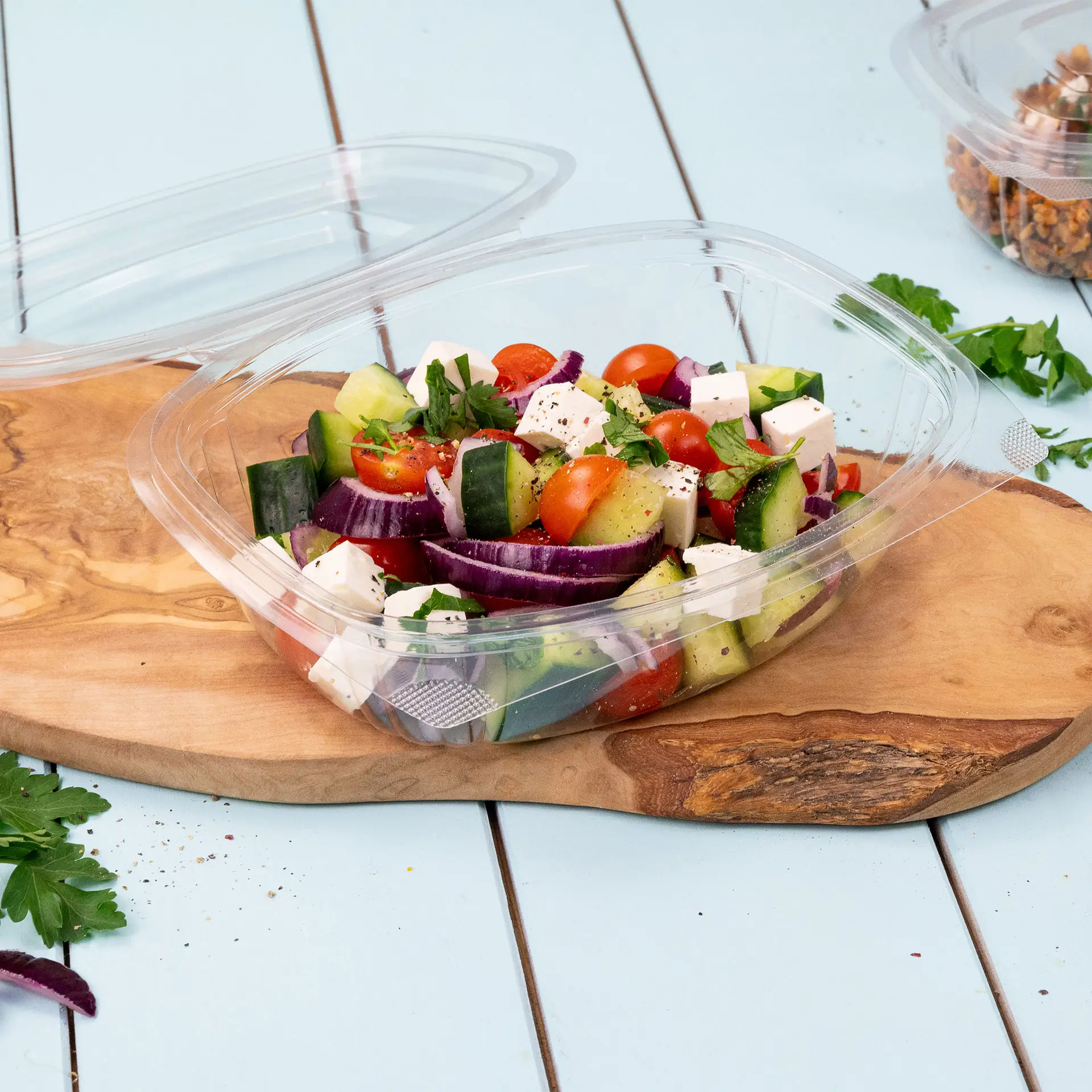 PLA Deli Bowls 750 ml, folding lid, rectangular PLA Deli Bowls 750 ml, folding lid, rectangular
