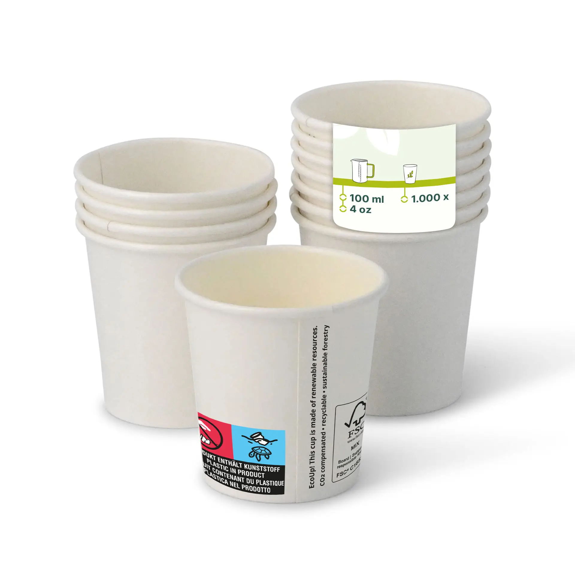 4 oz Paper cups (coated), Ø 62 mm, white con10006-01-0-pappbecher-beschichtet-100-ml-4-oz-62-mm-weiss