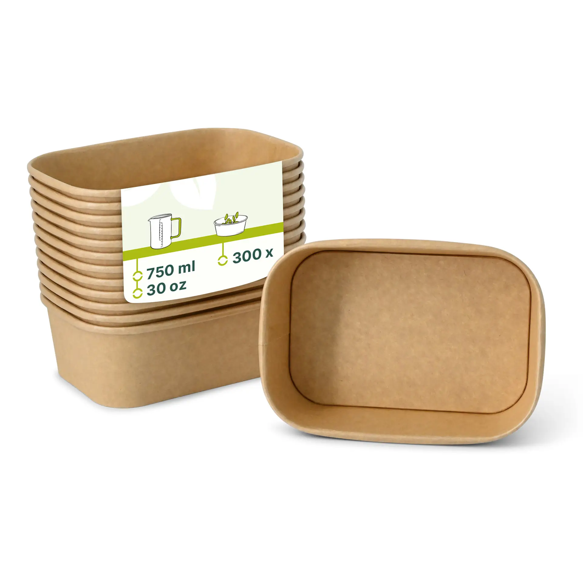 Food Containers 750 ml, 17,5 x 12,5 x 5,5 cm, kraft, rectangular Food Containers 750 ml, 17,5 x 12,5 x 5,5 cm, kraft, rectangular