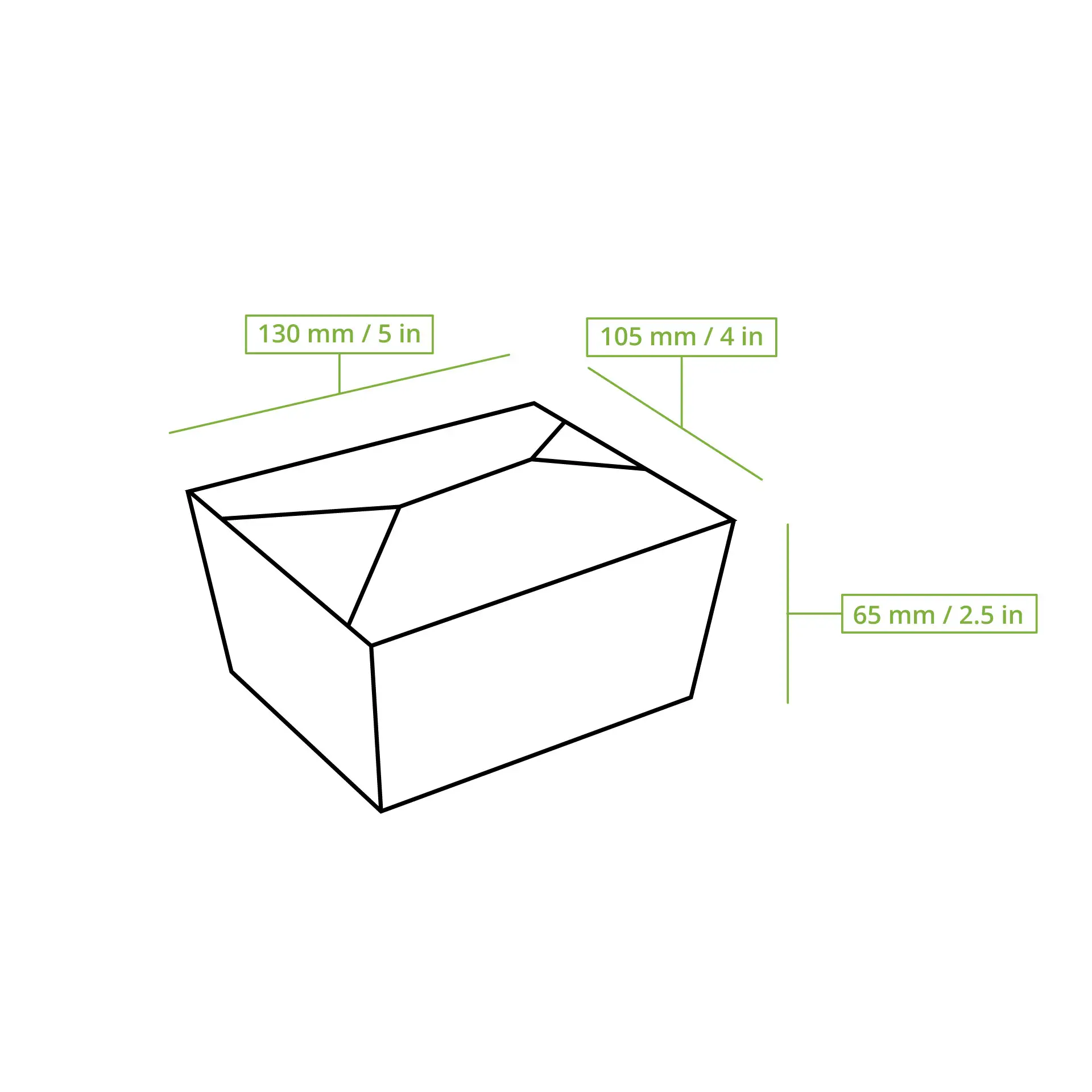 Cardboard box (coated) 600 ml, kraft