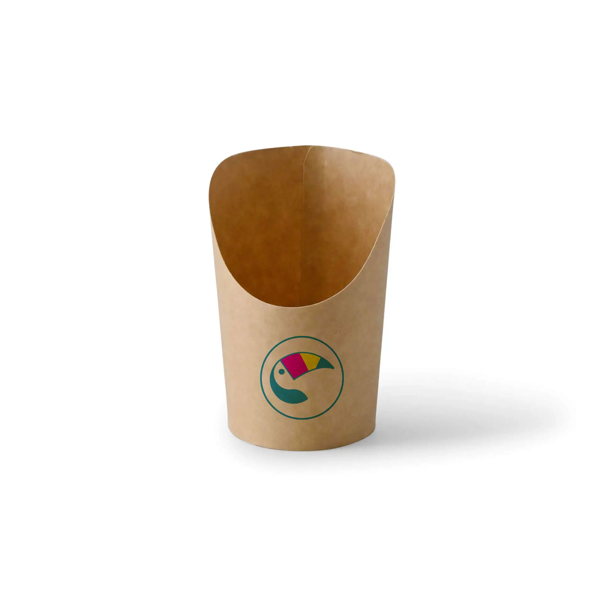 Custom wrap cup printing, 300 ml, brown, PE-coated
