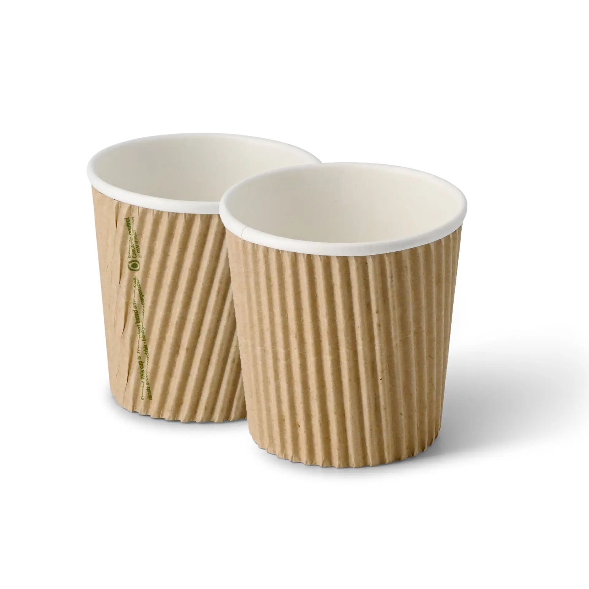 4 oz Takeaway coffee cups / Ripple cups, Ø 62 mm, kraft