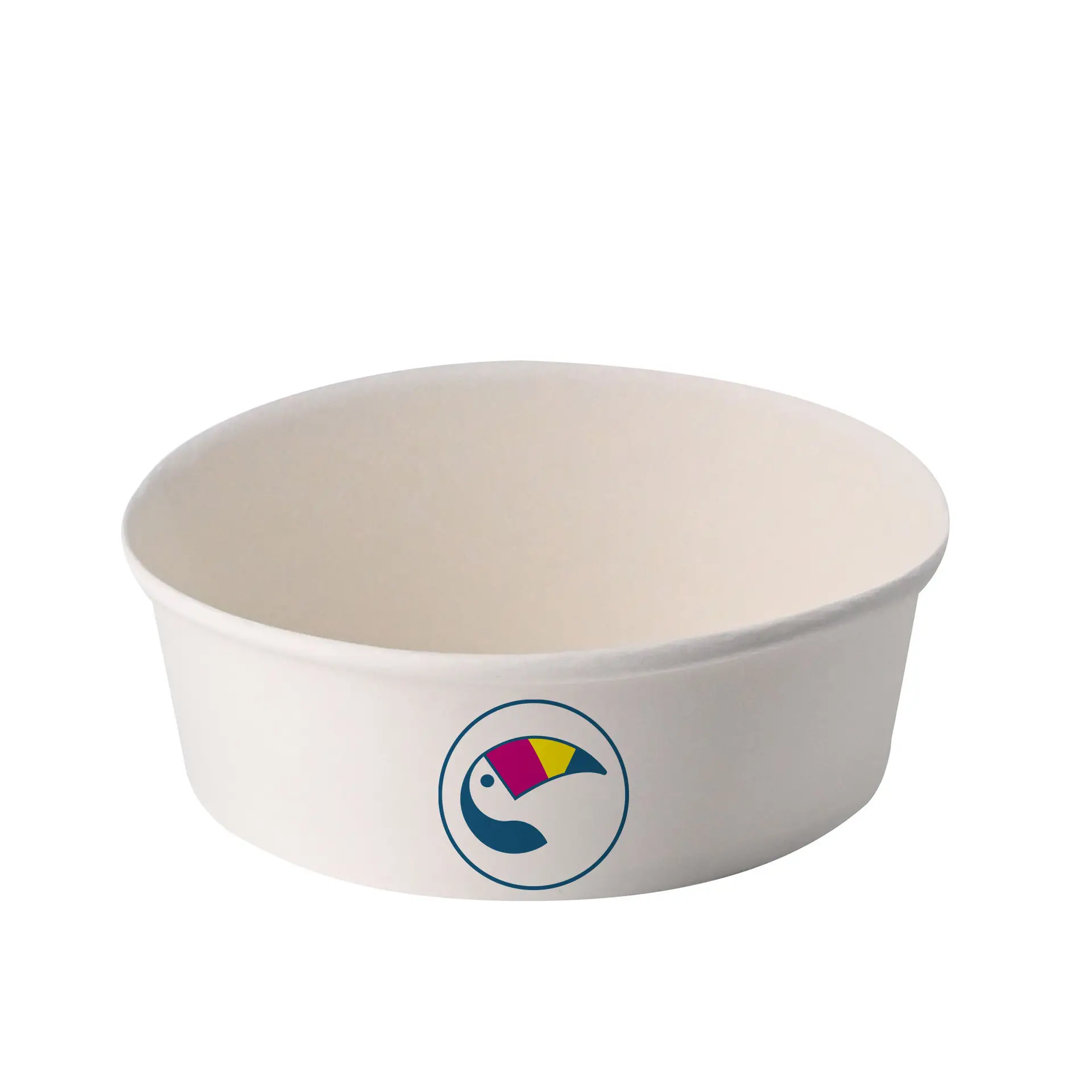 Custom salad bowls / Printed bowls, 400 ml, Ø 150 mm, white, PLA-coated