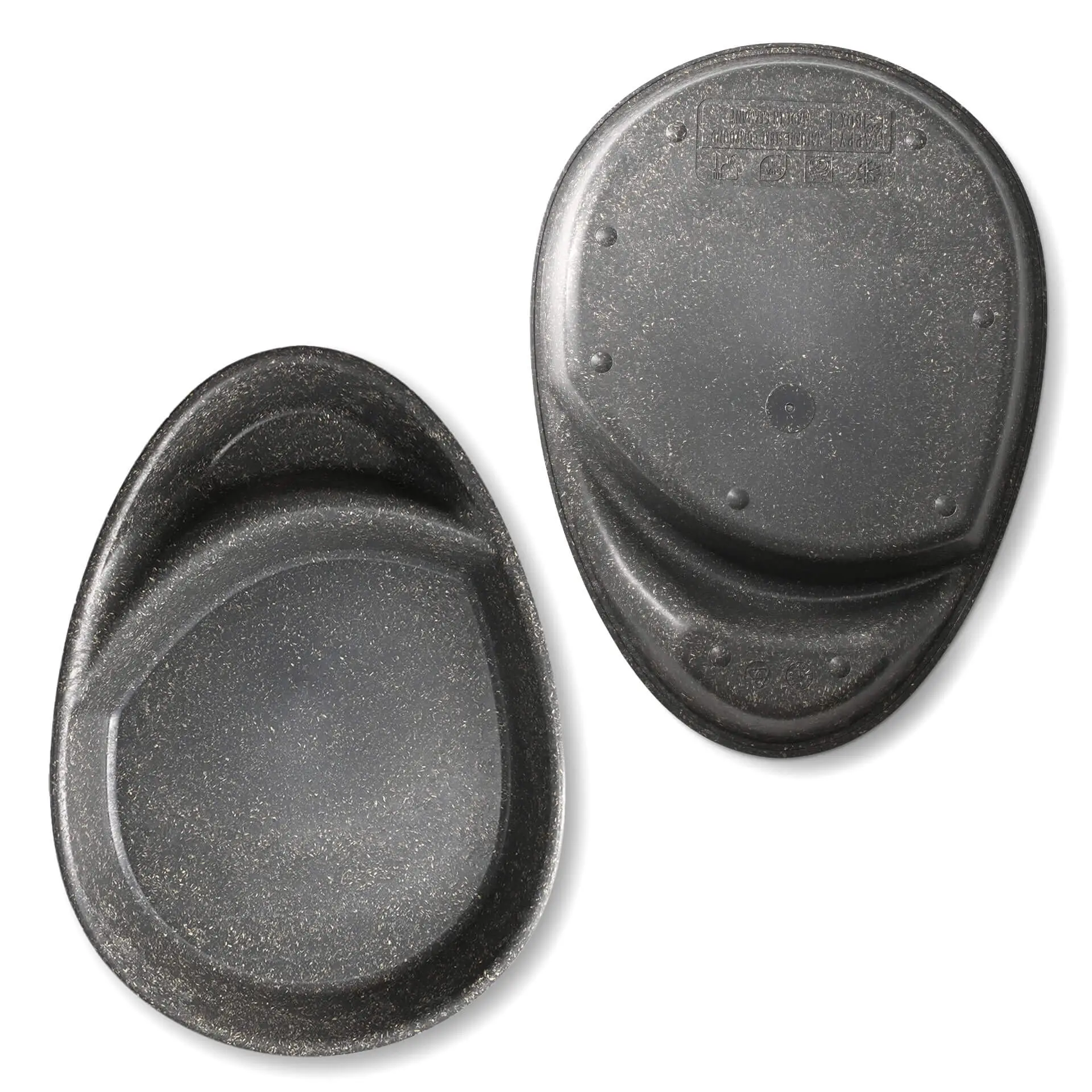 Reusable divided plates "merways Plate" 27.5 × 20 × 3.5 cm, 2 compartments, teardrop, pepper / grey dfc008581-mehrweg-menueteller-merways-plate-275-x-20-x-35-cm-2-kammern-tropfenfoermig-pfeffer-grau-2