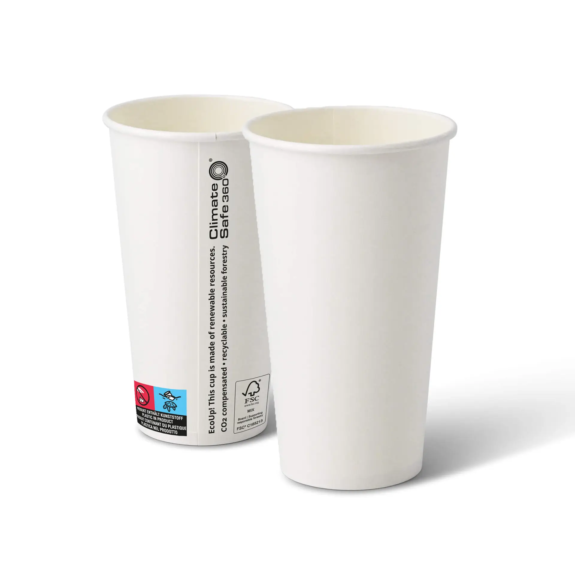 20 oz Paper cups (coated), Ø 90 mm, white