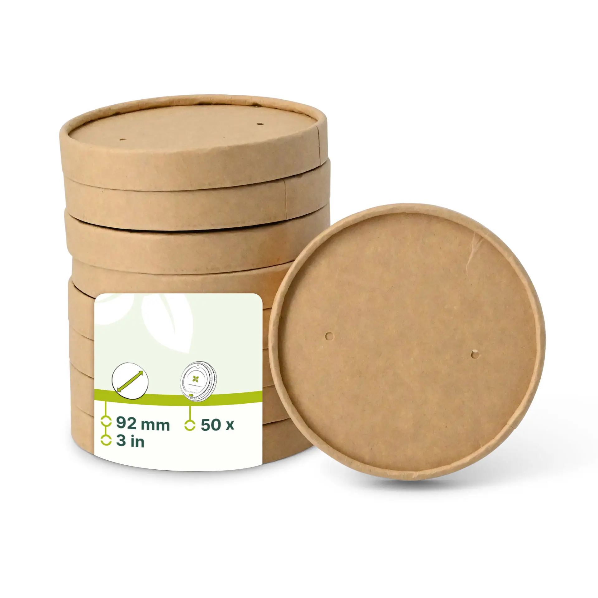 Cardboard lids (coated) Ø 92 mm, brown (for ice cream cups) Cardboard lids (coated) Ø 92 mm, brown (for ice cream cups)