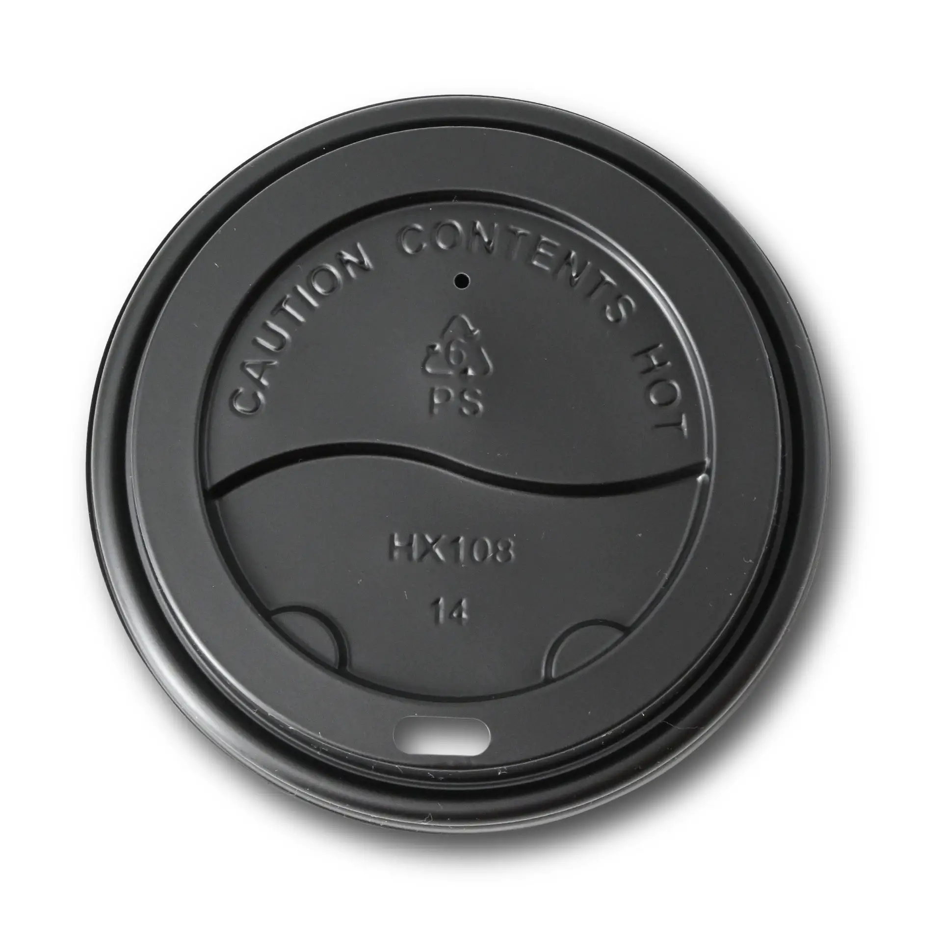 PS lid Ø 90 mm, black, drinking hole