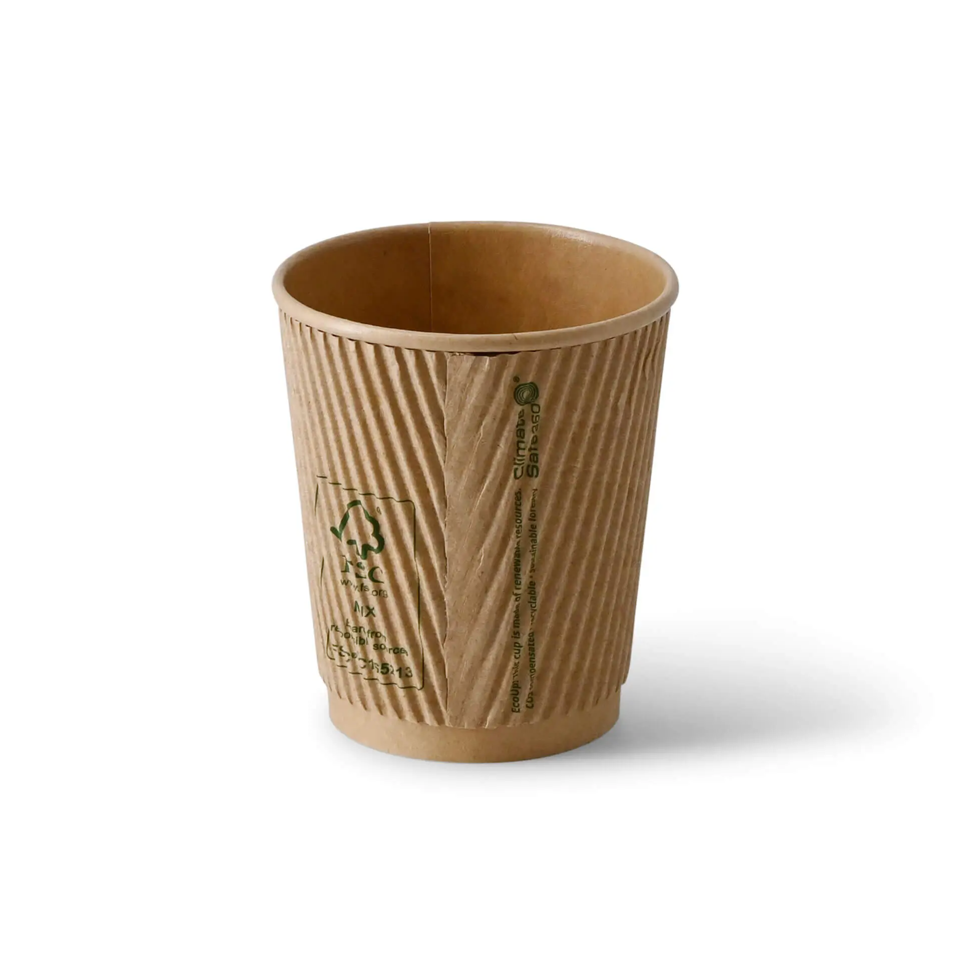 8 oz Takeaway coffee cups / Ripple cups, Ø 80 mm, kraft dhd04845-riffelbecher-kaffee-to-go-becher-200-ml-8-oz-80-mm-braun-2