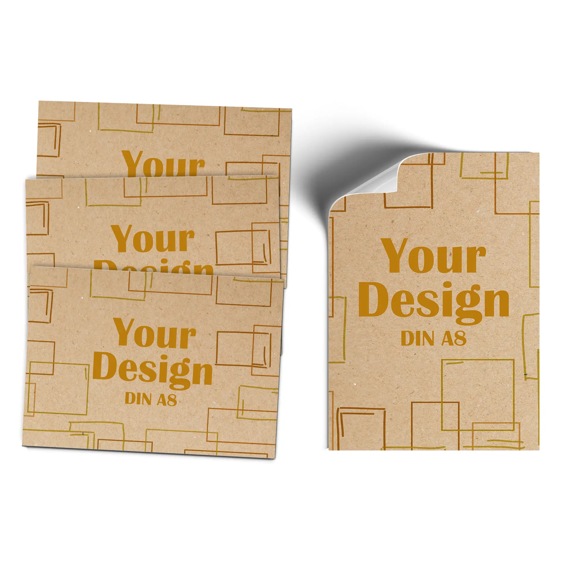 Label featuring an illustration of a bird and dimensions of 105x74 mm on a brown background.