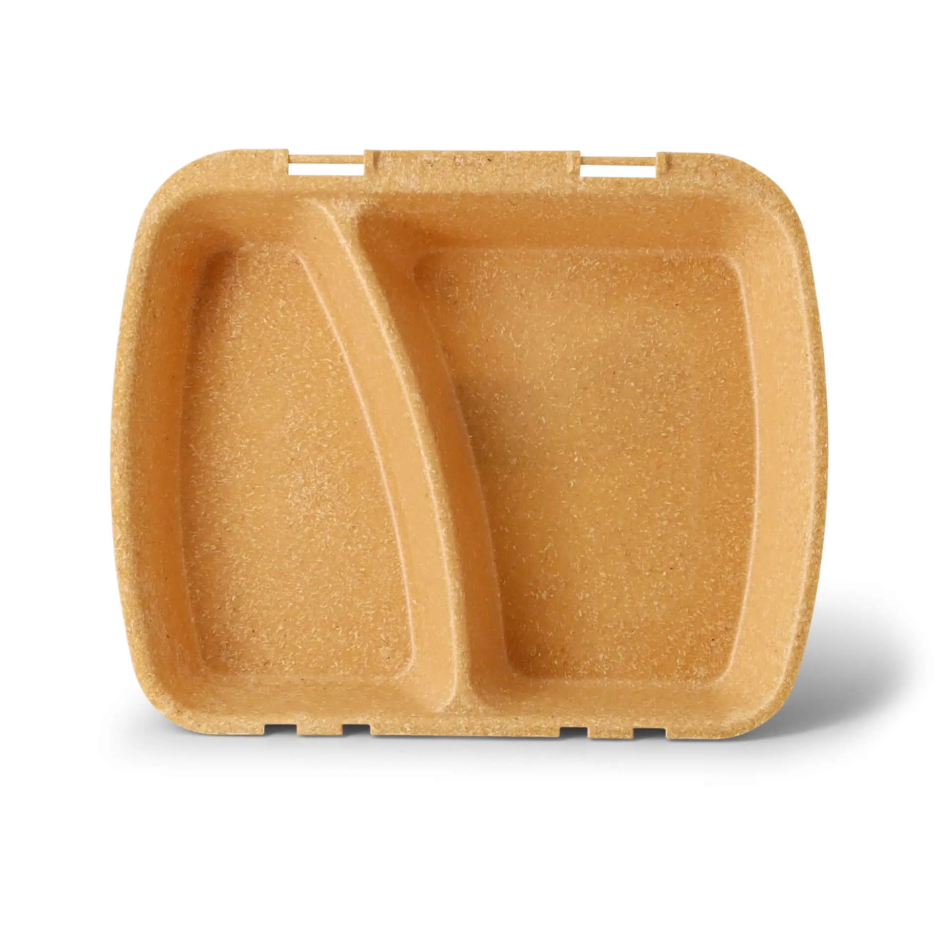 Reusable meal containers "merways Box" 24.5 x 20 x 4.5 cm, 2 compartments, HP4/2, caramel / brown dfc008411-mehrweg-menuebehaelter-merways-box-245-x-20-x-45-cm-2-kammern-hp42-karamell-braun-2