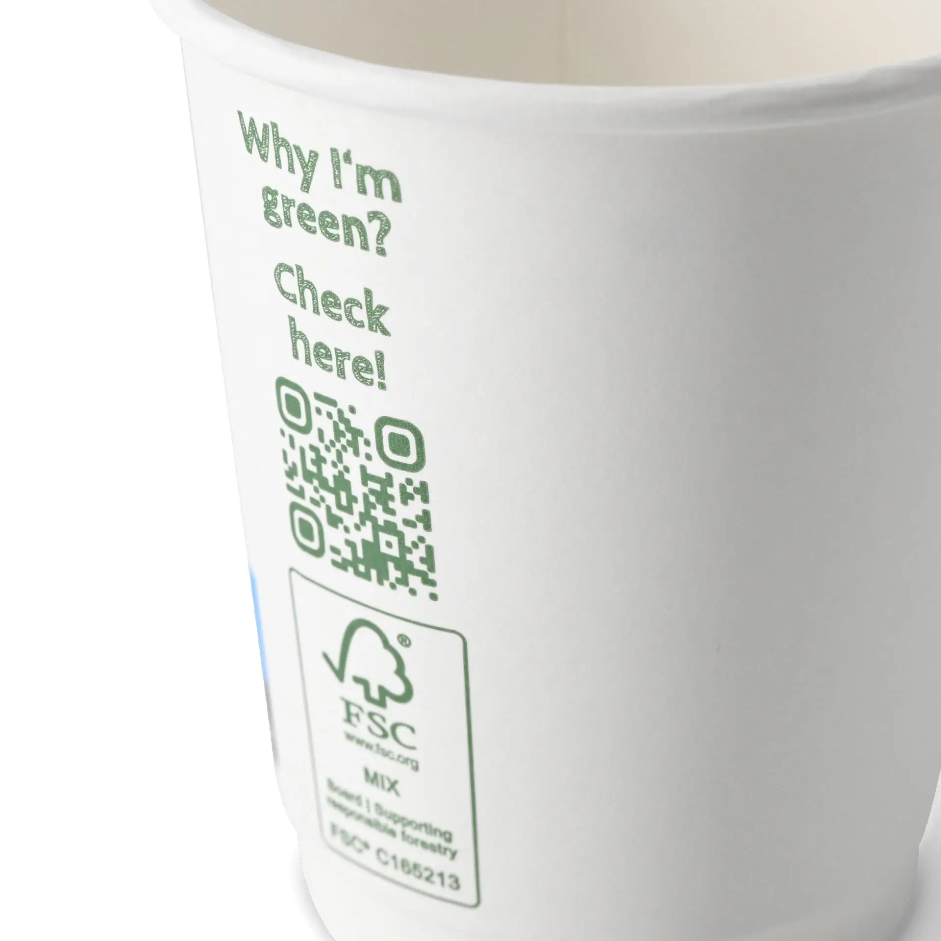 Coffee to go cup, 200 ml / 8 oz, Ø 80 mm, double wall, white, PLA coated