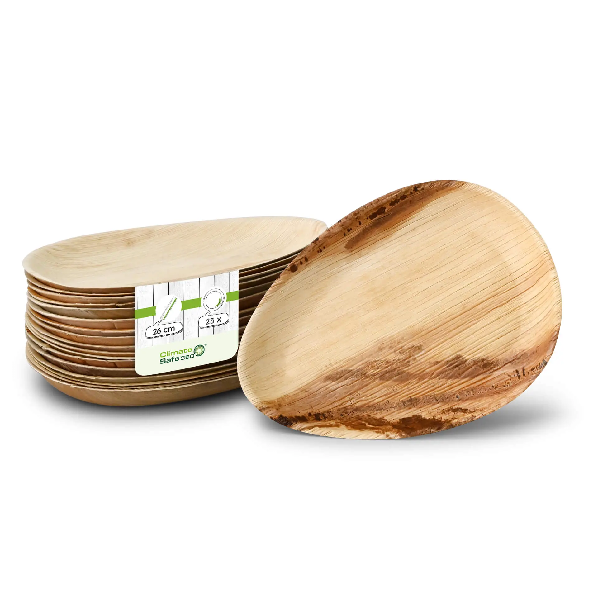 Palm leaf plate "Palmware®" 26 cm, tear drop Palm leaf plate "Palmware®" 26 cm, tear drop