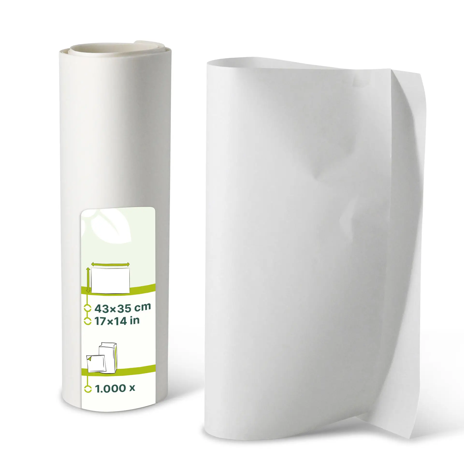 Wrapping paper sheets 43 x 35 cm, white
