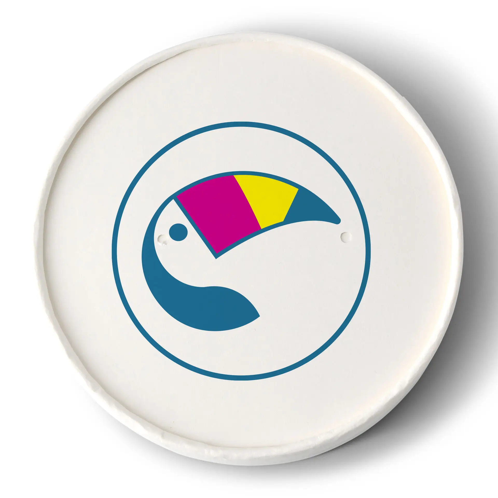 Printed membrane lids for soup cups, ⌀ 115 mm, white, PLA-coated