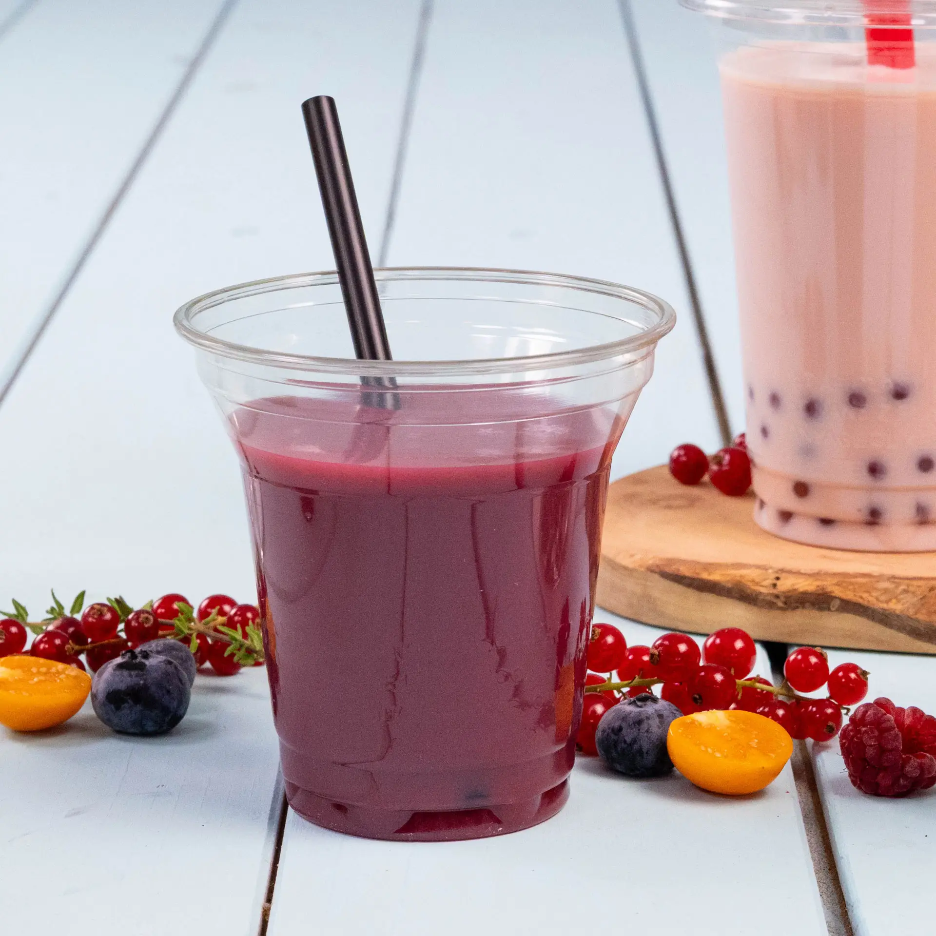 Cocktail straws 15 cm, Ø 0.7 cm, black, reusable