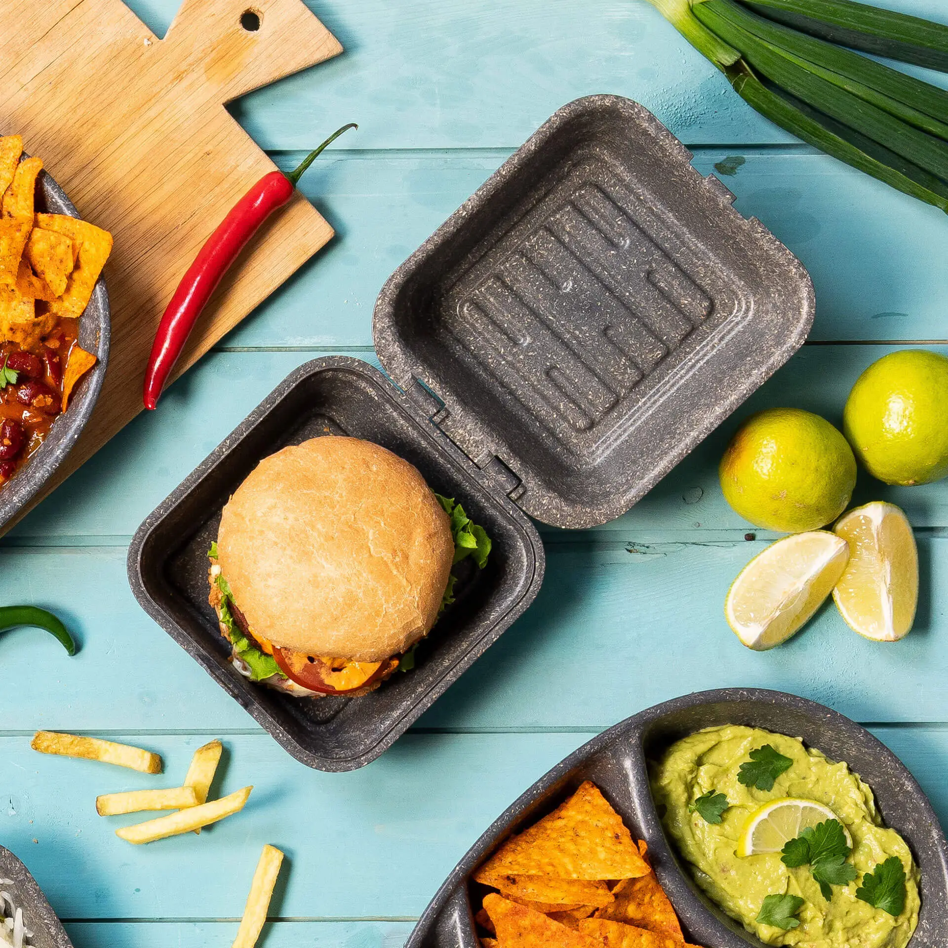 Reusable burger boxes "merways Box" 16 x 15 x 8.5 cm, pepper / grey dfc00857-mehrweg-burgerboxen-merways-box-16-x-15-x-85-cm-pfeffer-grau-7