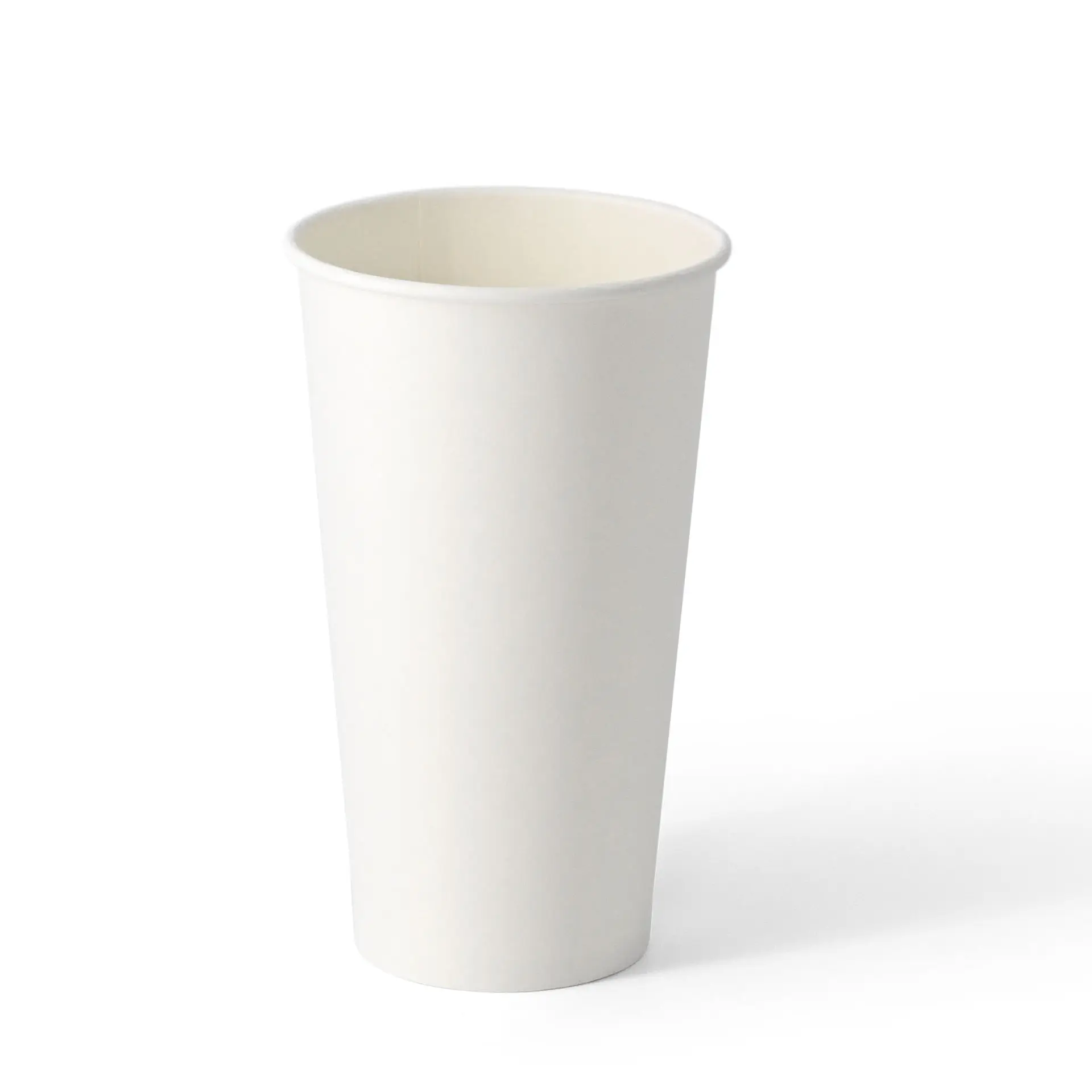 White single-wall paper cup, 500 ml, PLA-coated, suitable for hot and cold drinks.