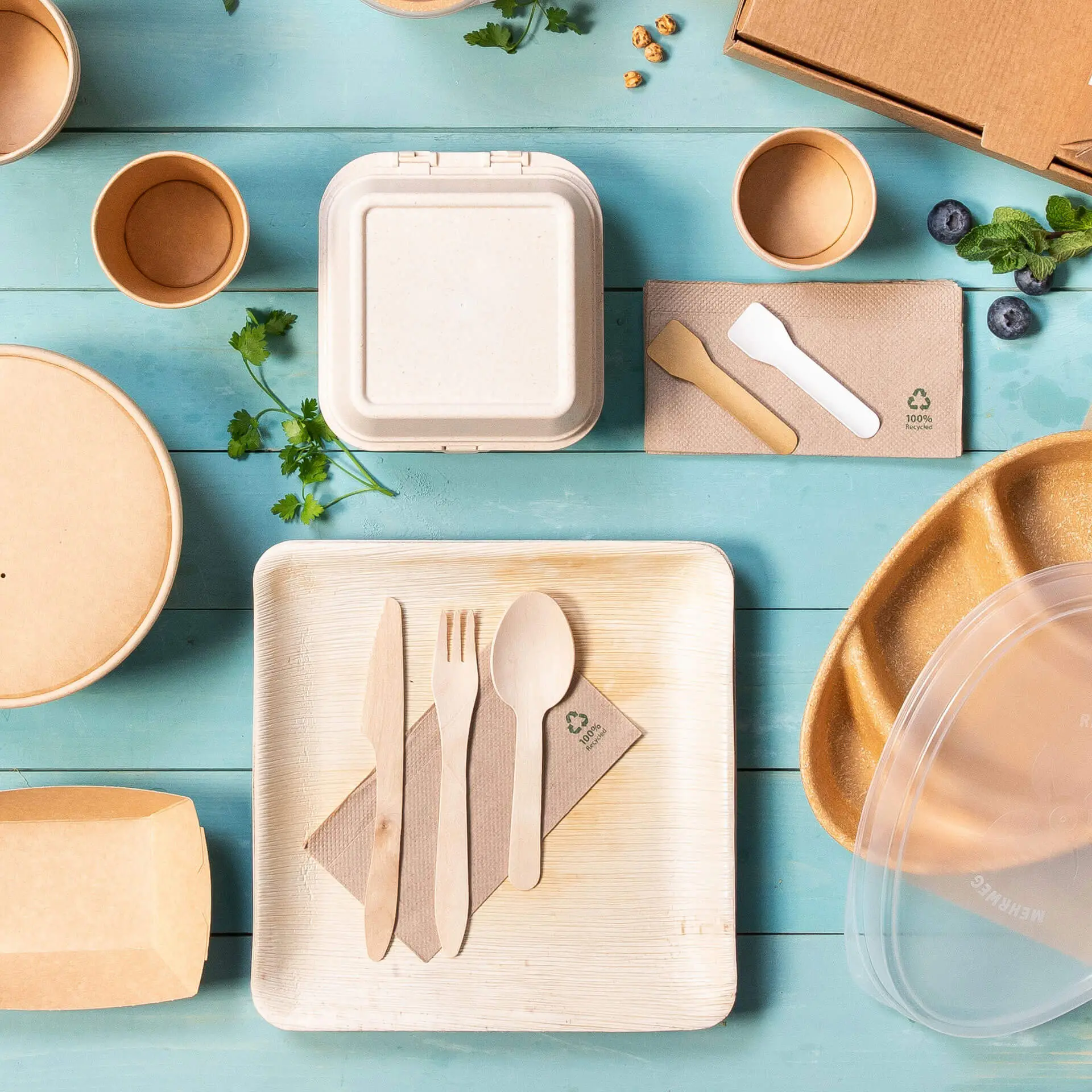 Paper napkins / serviettes 32 x 32 cm, 1-ply, 1/8 fold, unbleached dse02805-servietten-aus-recyceltem-papier-32-x-32-cm-1-lagig-18-falz-ungebleicht-5