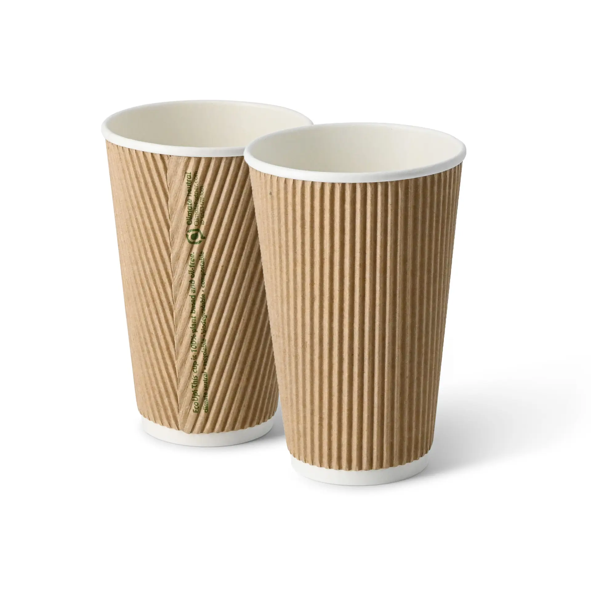 16 oz Takeaway coffee cups / Ripple cups, Ø 90 mm, kraft
