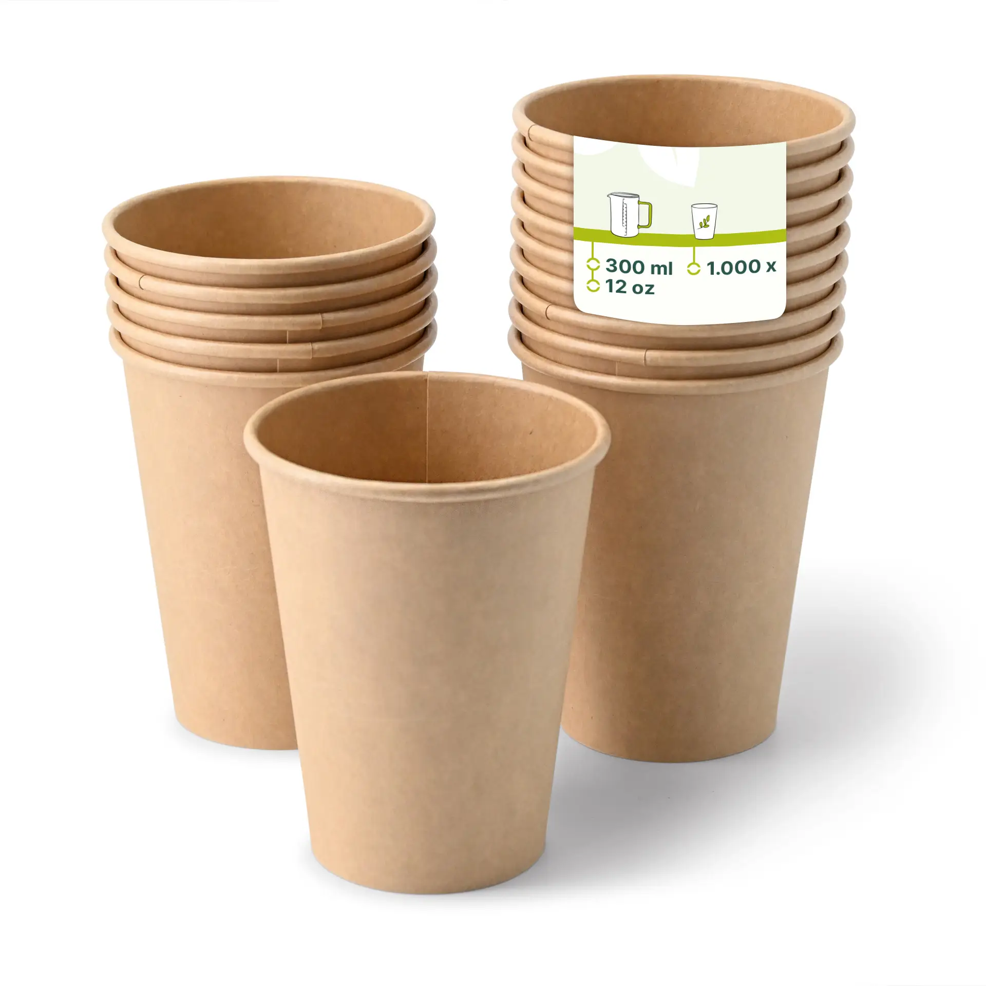 12 oz Paper cups single wall, Ø 90 mm, kraft dhd04514-pappbecher-300-ml-12-oz-90-mm-braun