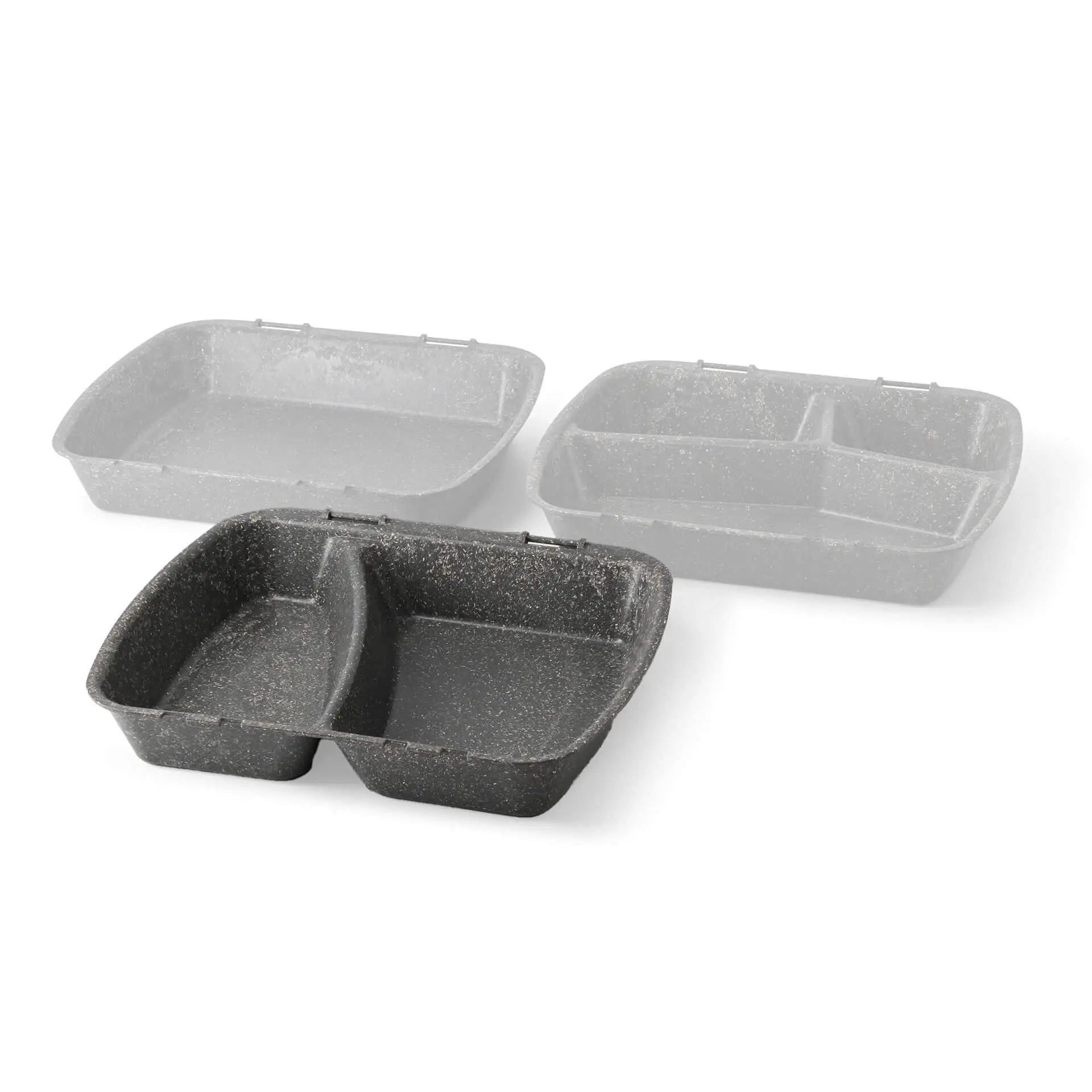Reusable meal container "merways Box" 24.5 x 20 x 4.5 cm, 2 compartments, HP4/2, pepper / grey dfc008521-mehrweg-menuebehaelter-merways-box-245-x-20-x-45-cm-2-kammern-hp42-pfeffer-grau-9