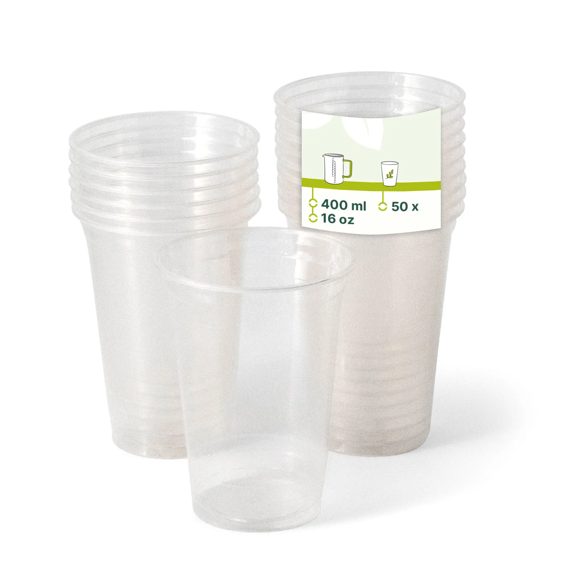 16 oz PLA transparent cups, Ø 95 mm 16 oz PLA transparent cups, Ø 95 mm