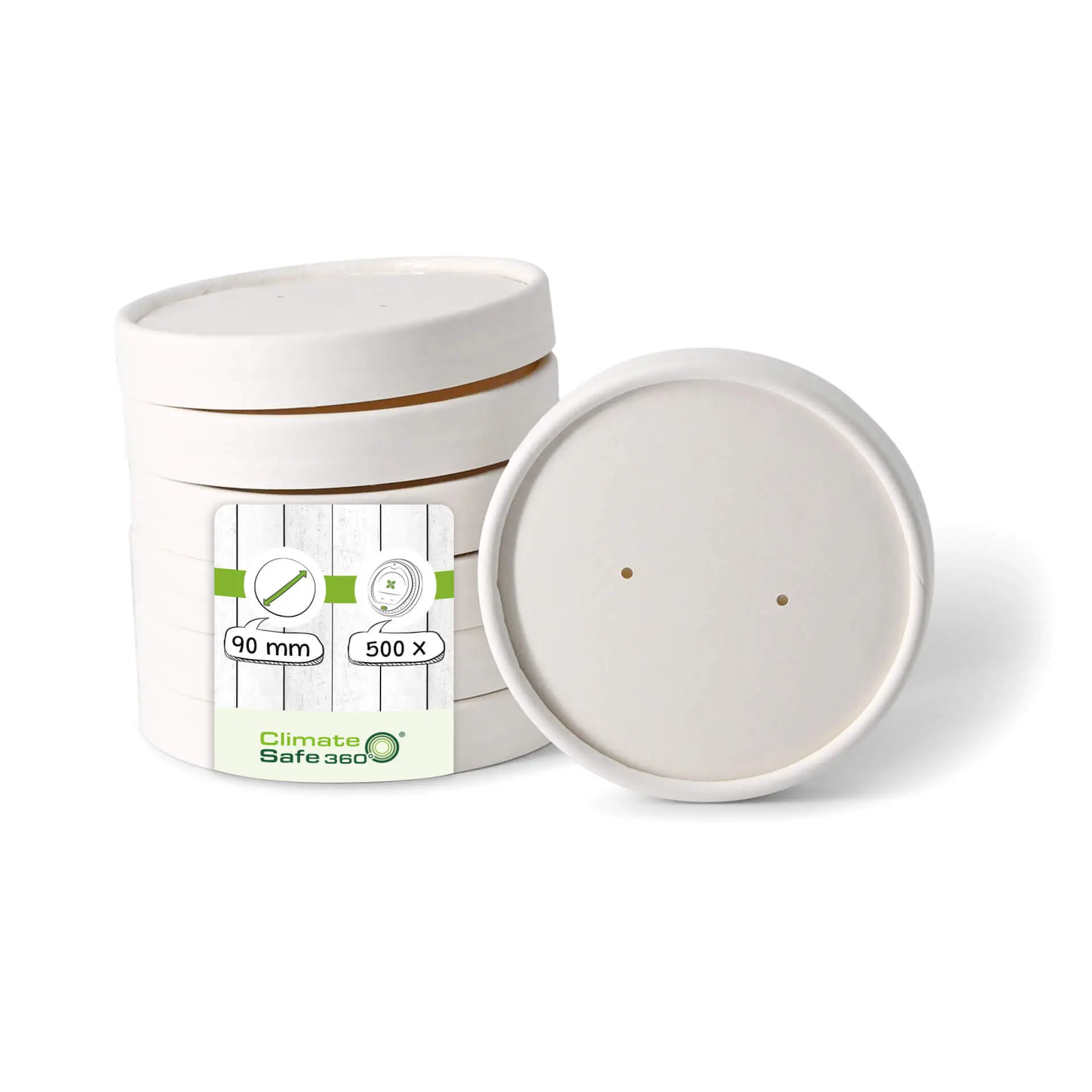Cardboard membrane lids (eco-friendly coating) Ø 90 mm, white