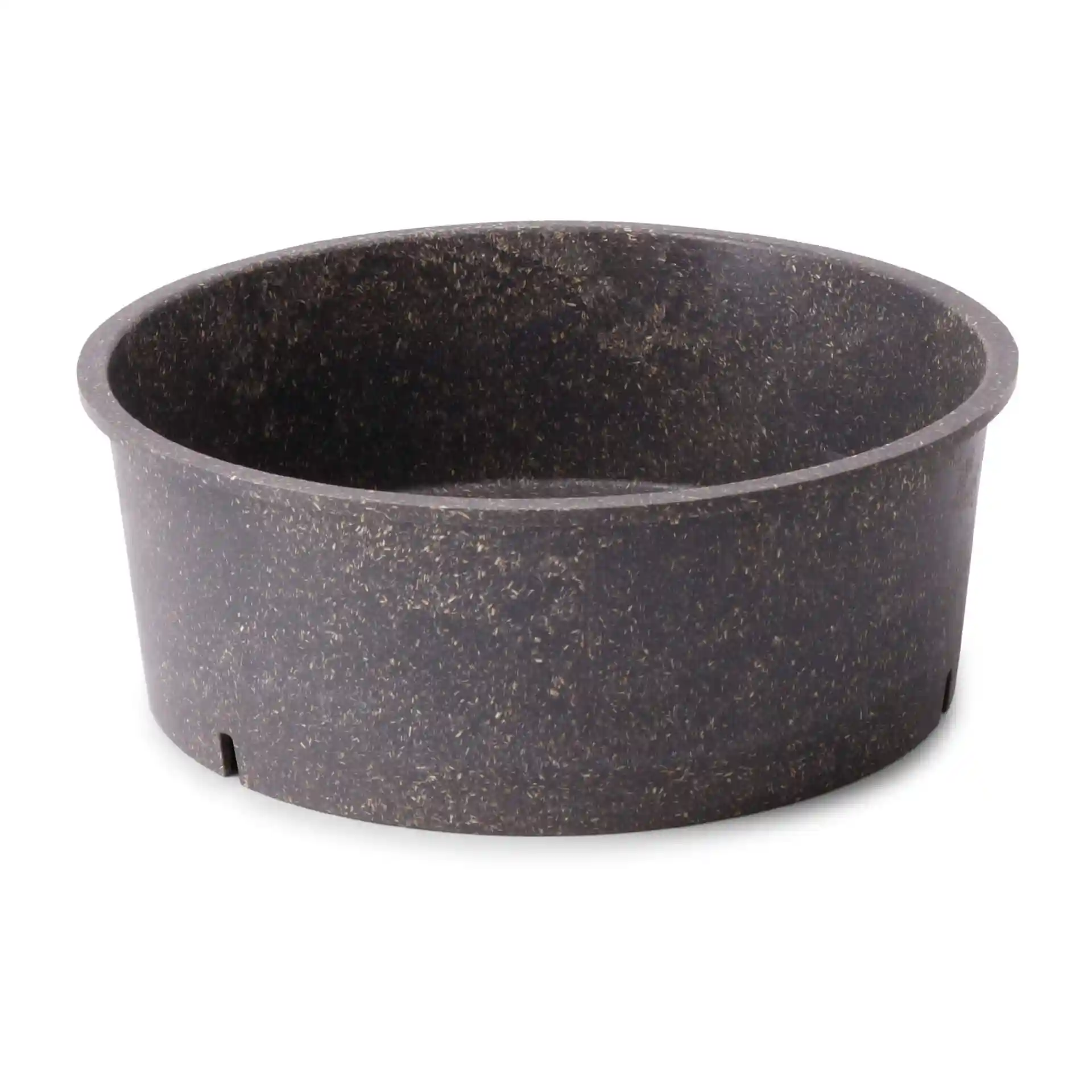 Round grey reusable bowl made of bio compound, 1,000 ml capacity, with a diameter of 185 mm.