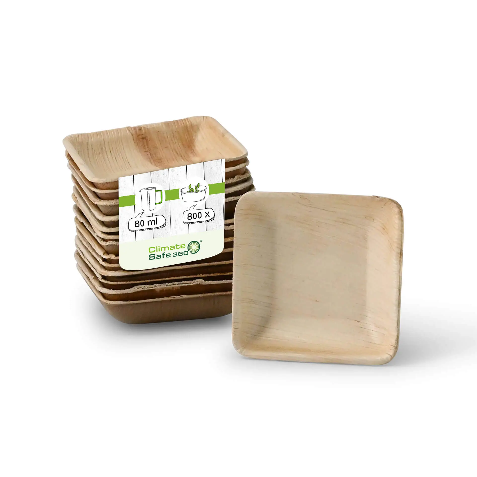 Palm leaf bowls  "Palmware®" 80 ml, square