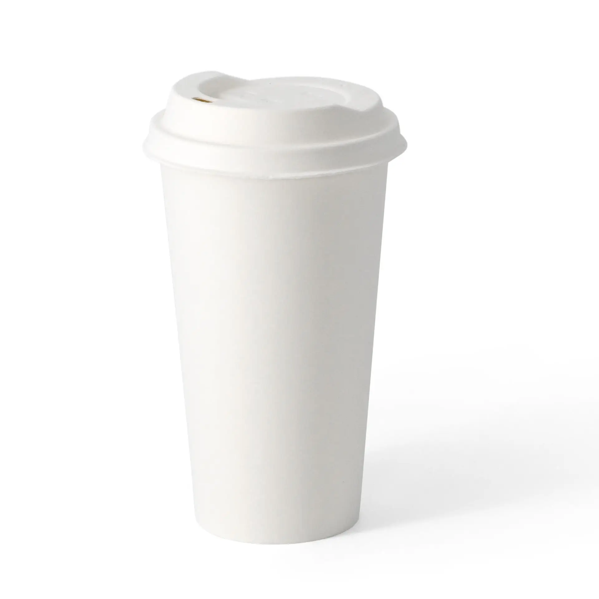 White single-wall paper cup, 500 ml, PLA-coated, suitable for hot and cold drinks, with matching lids available.
